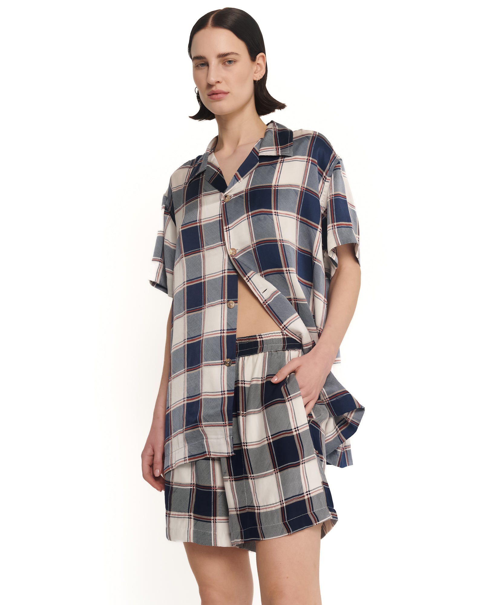 Boxershorts aus Seide mit Karomuster