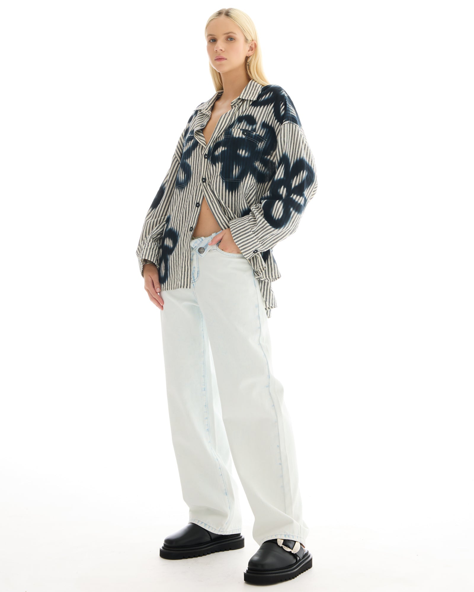 Floral Street Hand Spray Stripe Shirt THE TALES