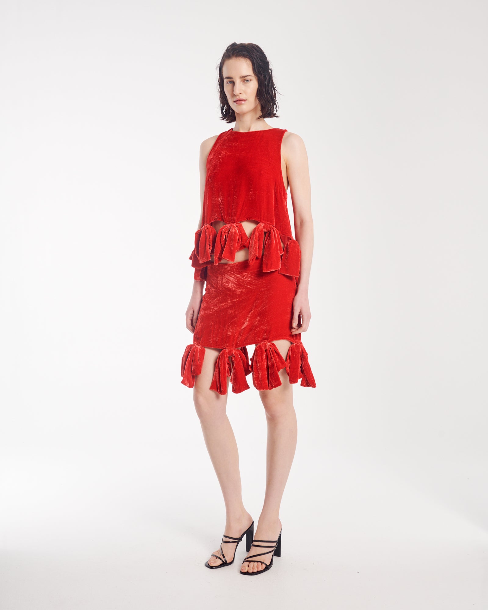 Silk Velvet Party Bow Skirt
