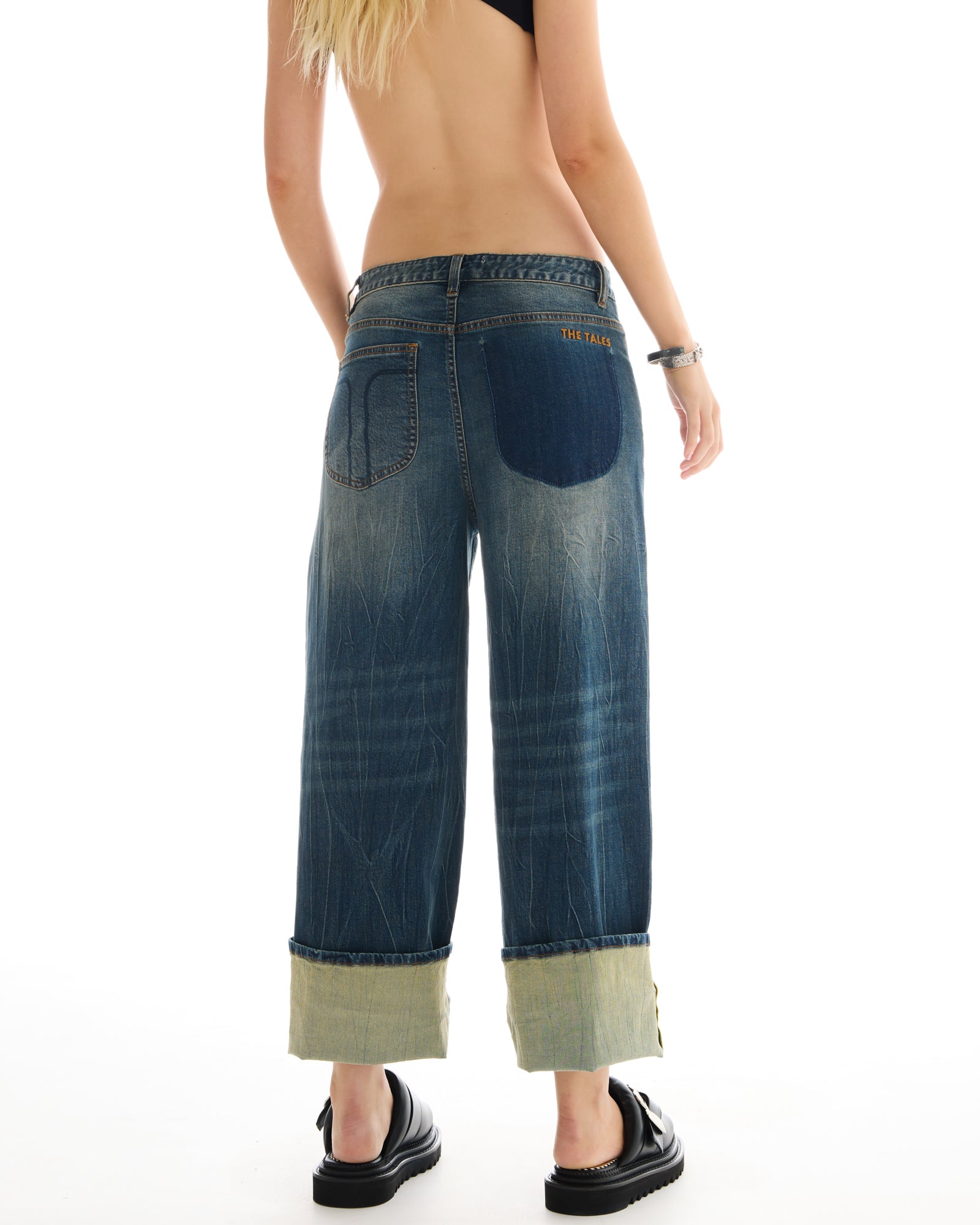 Selvedge Denim Cross Over Slouch Jeans