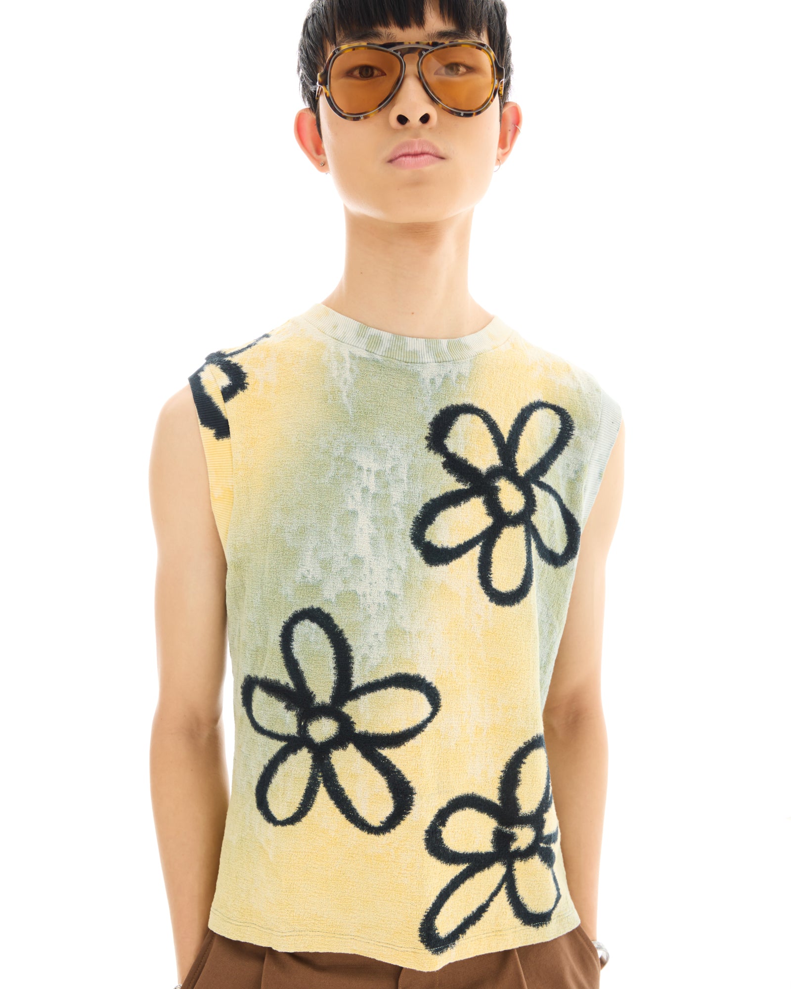 Hand Dyed Floral Street Hemp Tank