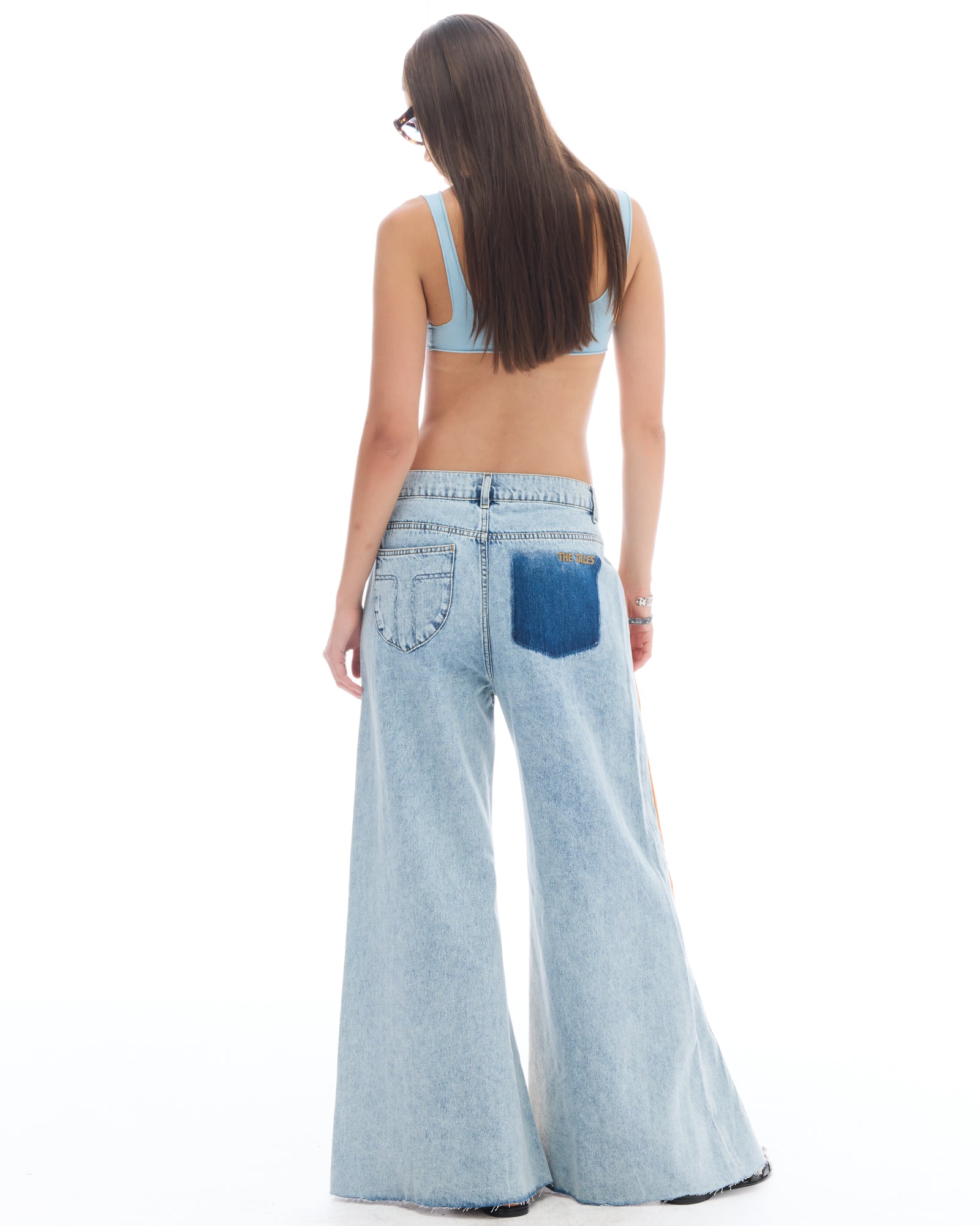 The Tales Denim Patched Sweat Flares