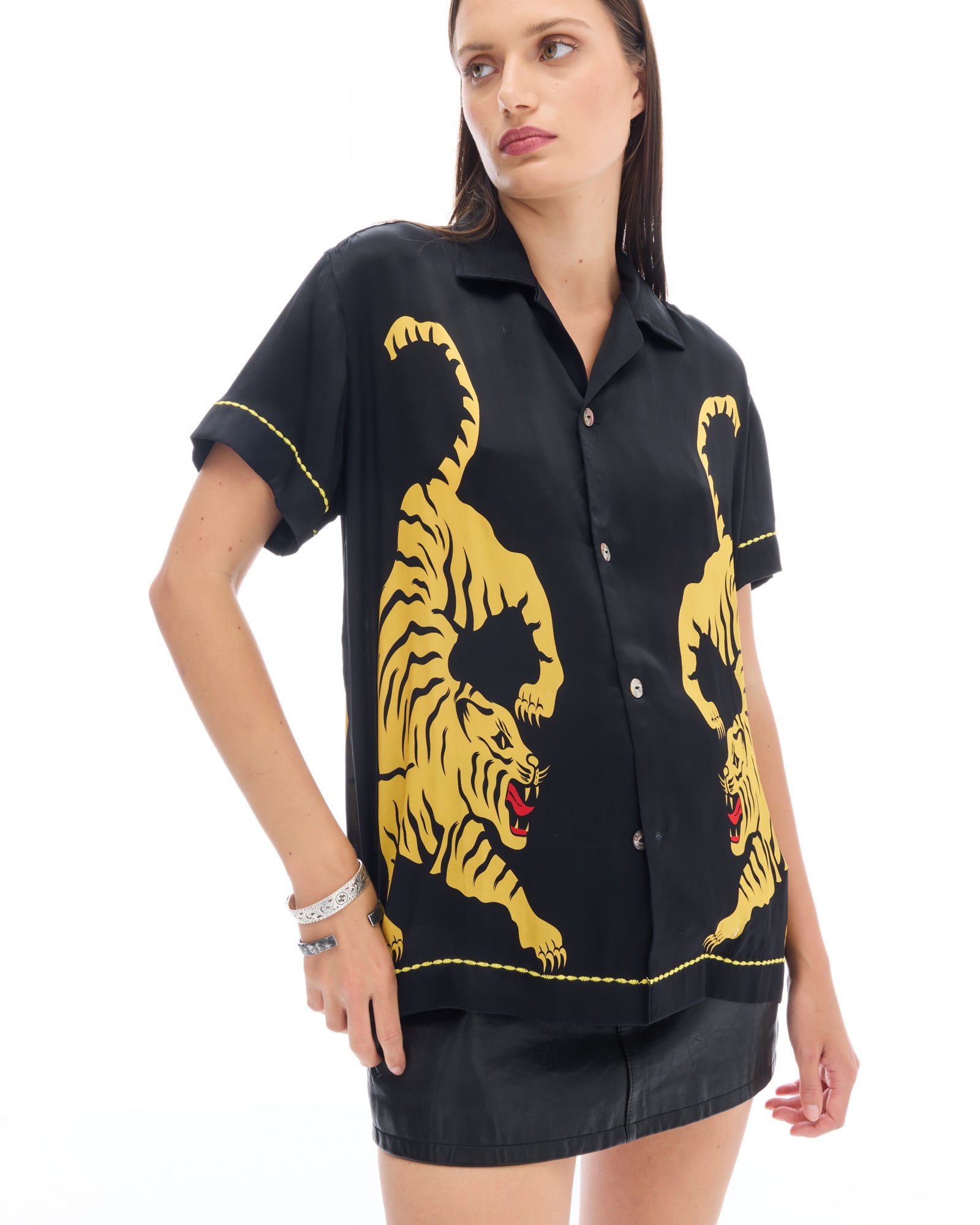 Seidenhemd „Crouching Tiger“