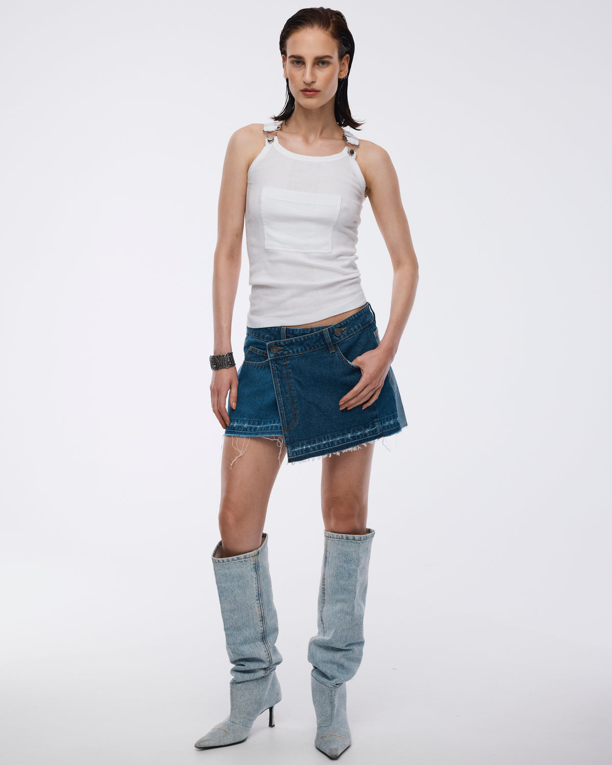 Reworked Wrap Denim Skirt THE TALES
