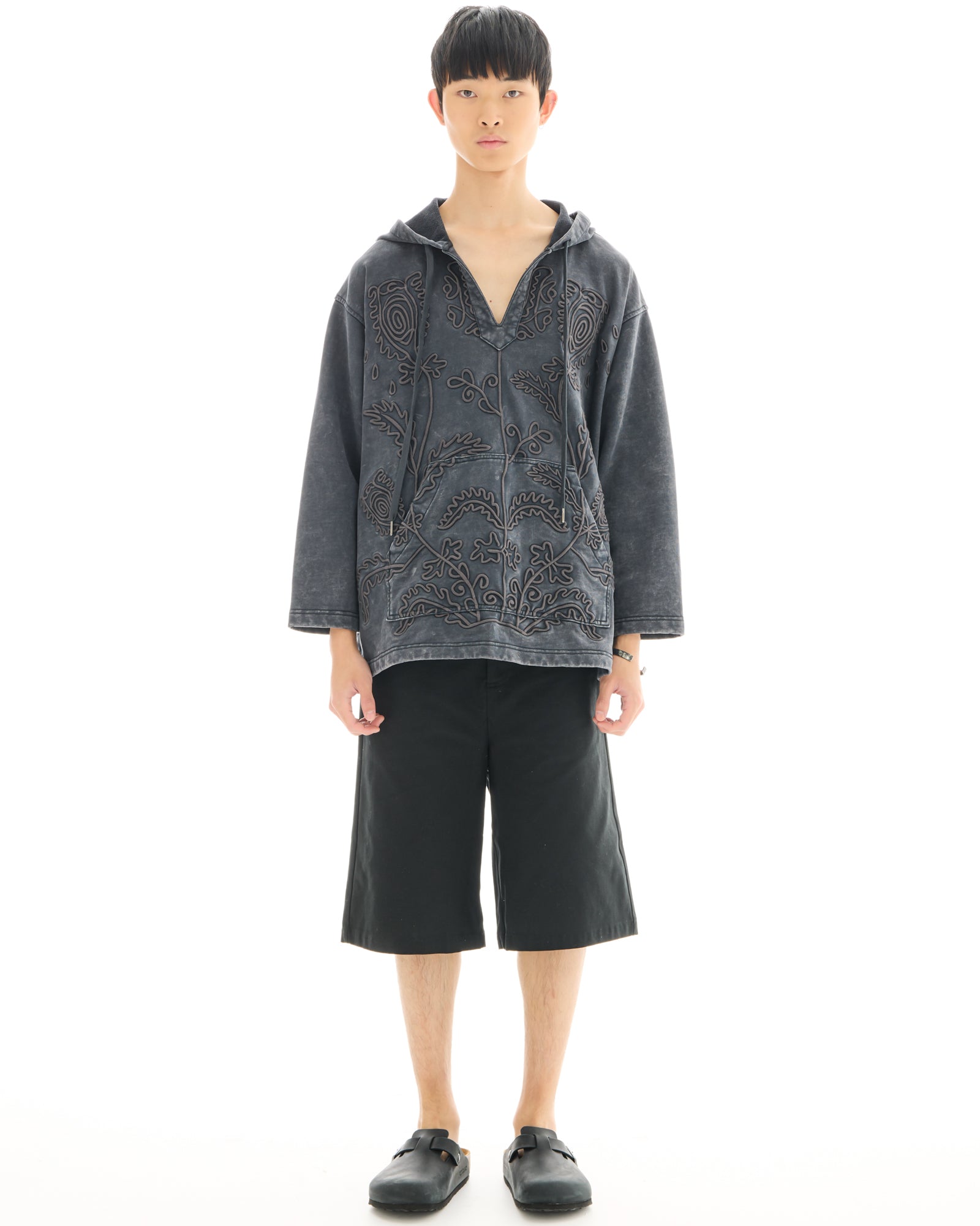 Embroidered Flower Hoodie