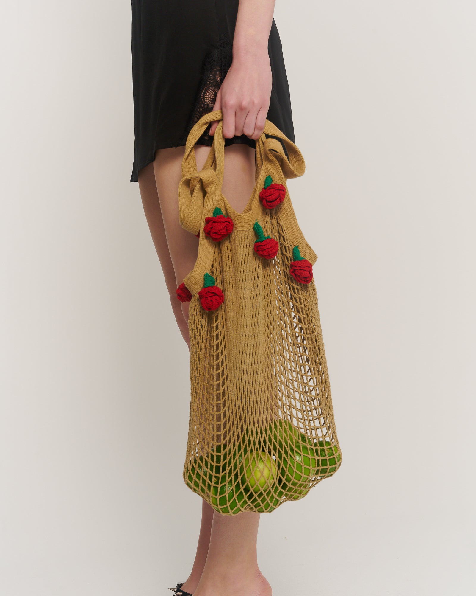 Couture Rose Hand Crochet tote bag