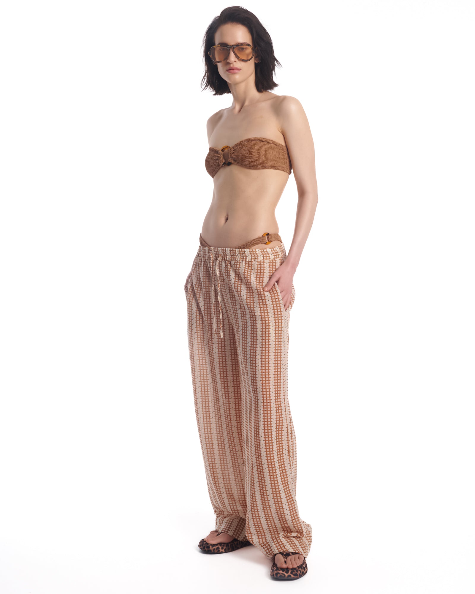 Retro Daisy Cotton Beach Pants