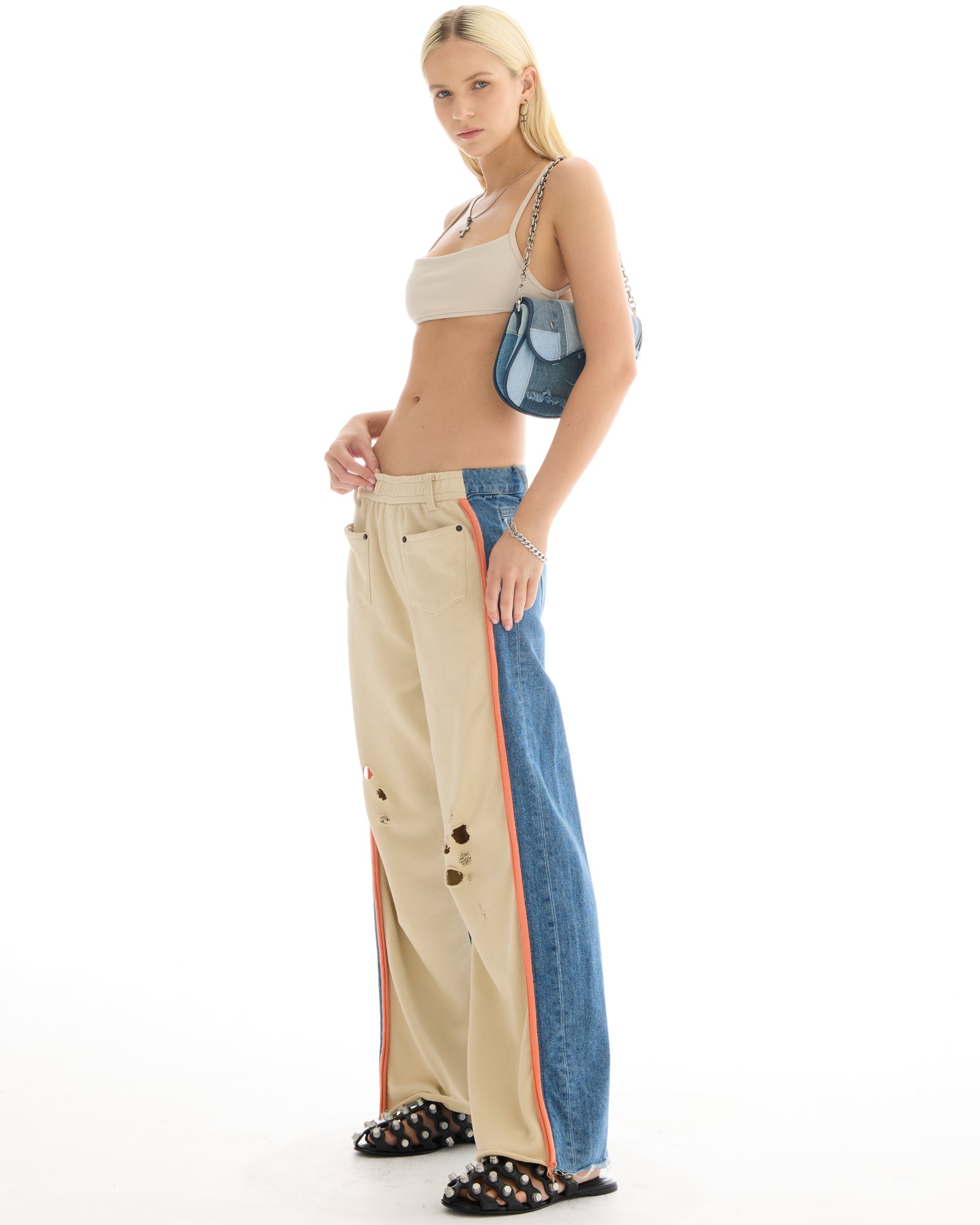 The Tales Denim Patched Sweat Jeans