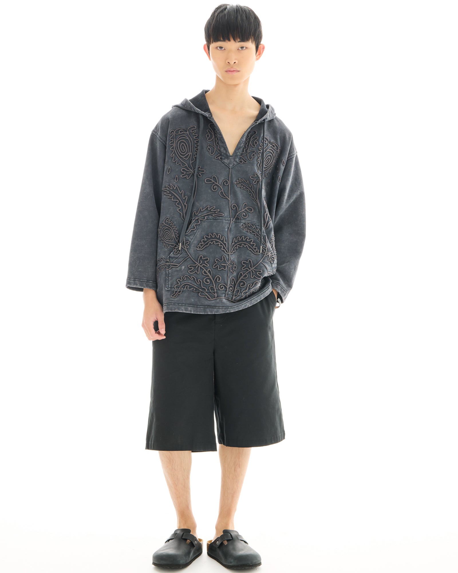 Embroidered Flower Hoodie