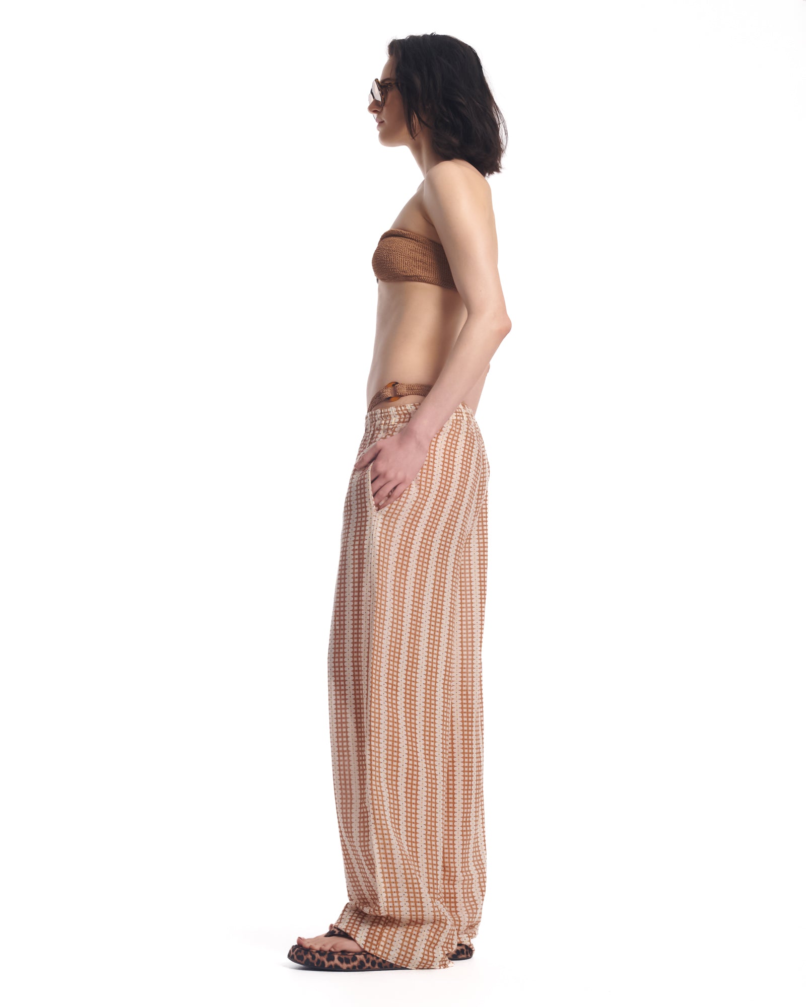 Retro Daisy Cotton Beach Pants