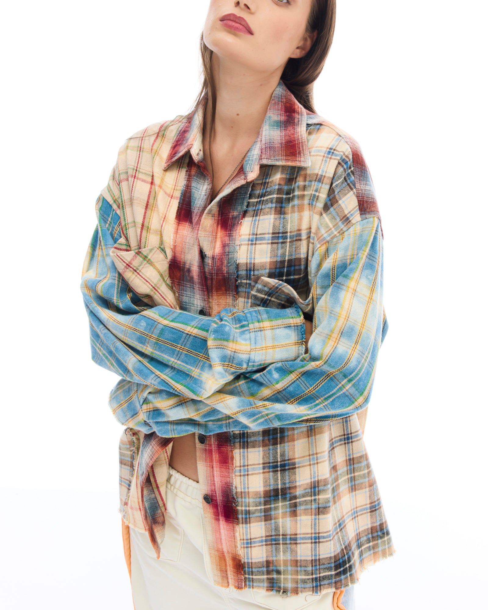 Patchwork Check Flannel Shirt