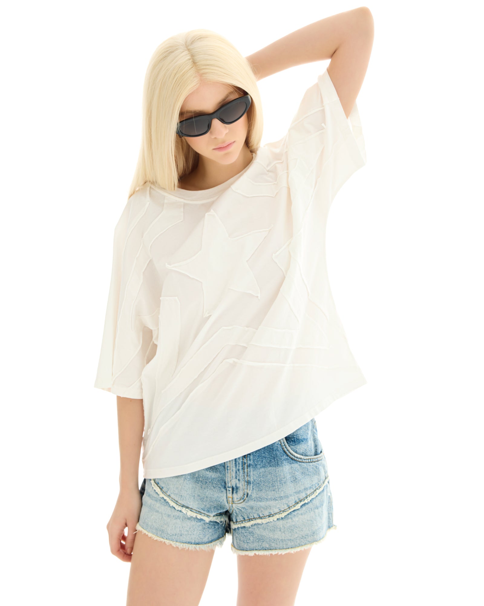 3D Panelled Star Batwing Tee