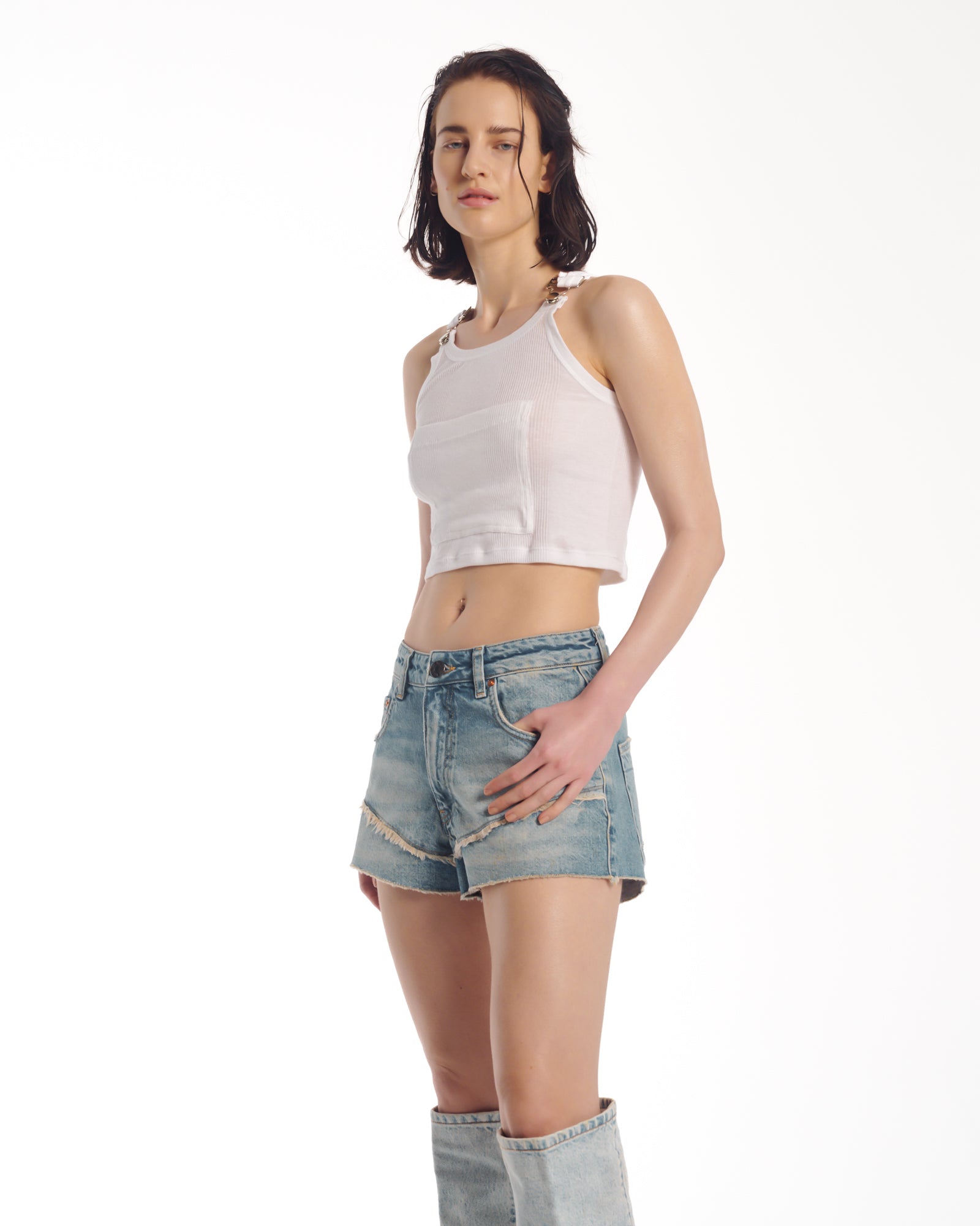 The Tales Panelled Denim Short
