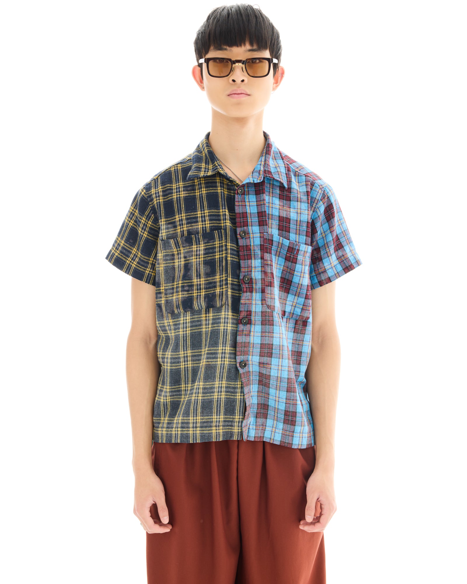 Half n Half Flannel Camp Shirt