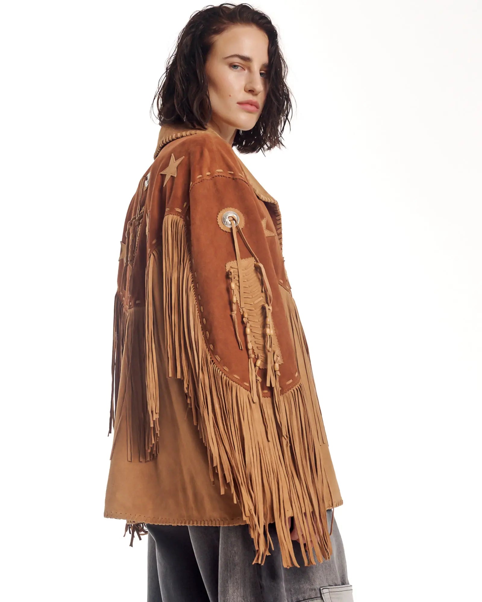 Portobello Road Fringed Suede Jacket by THE TALES - back view