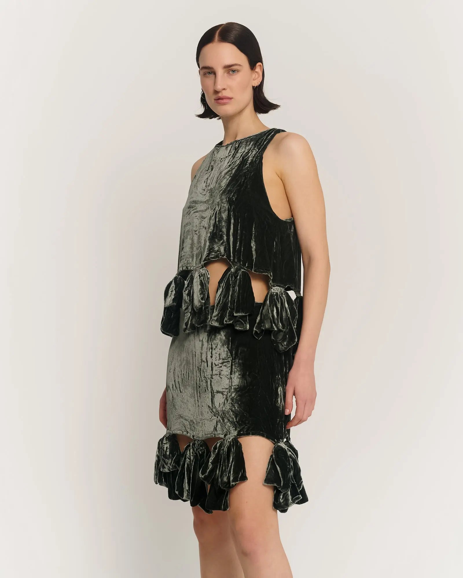 Silk Velvet Party Bow Skirt by THE TALES - back view