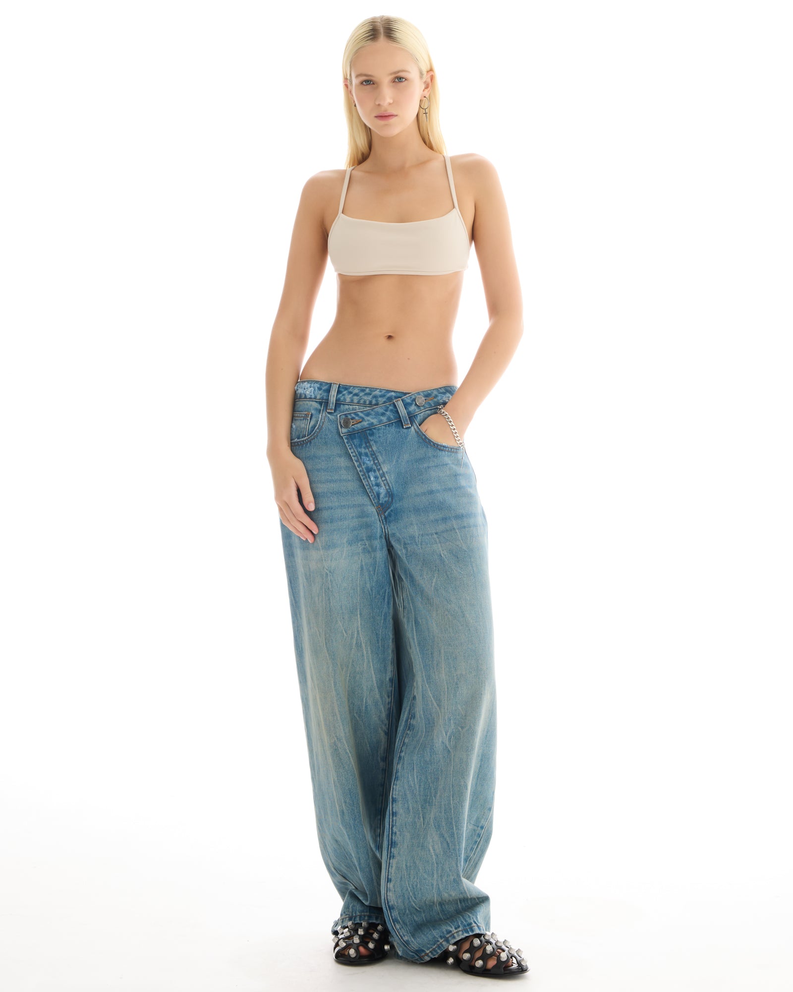 Cross Over Slouch Denim Jeans