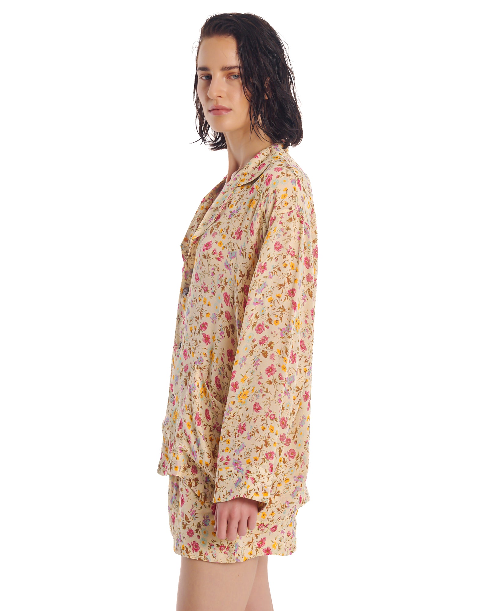 Florence Bloom Crepe Peasant Shirt