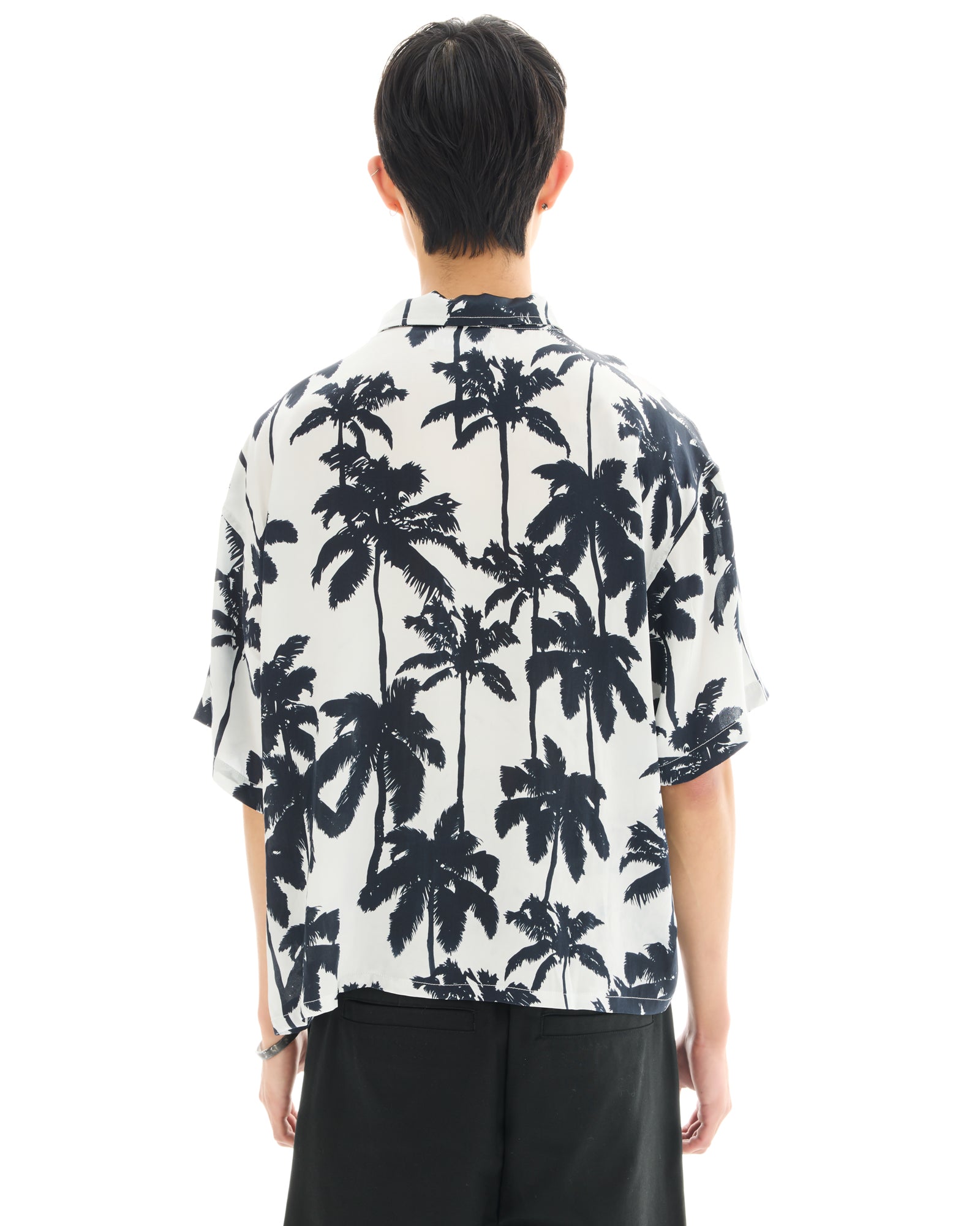 Mono Palm Oversized Silk Shirt