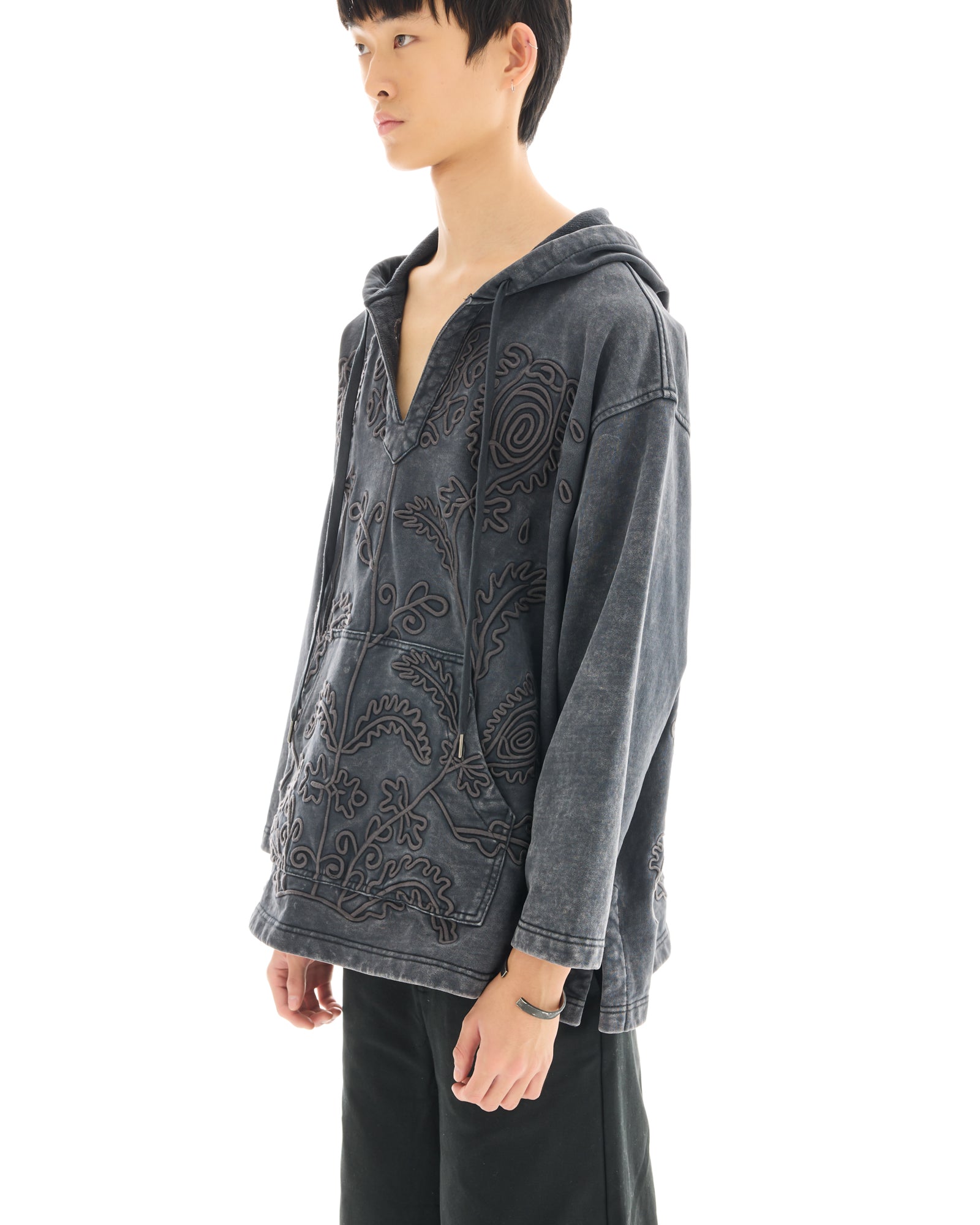 Embroidered Flower Hoodie