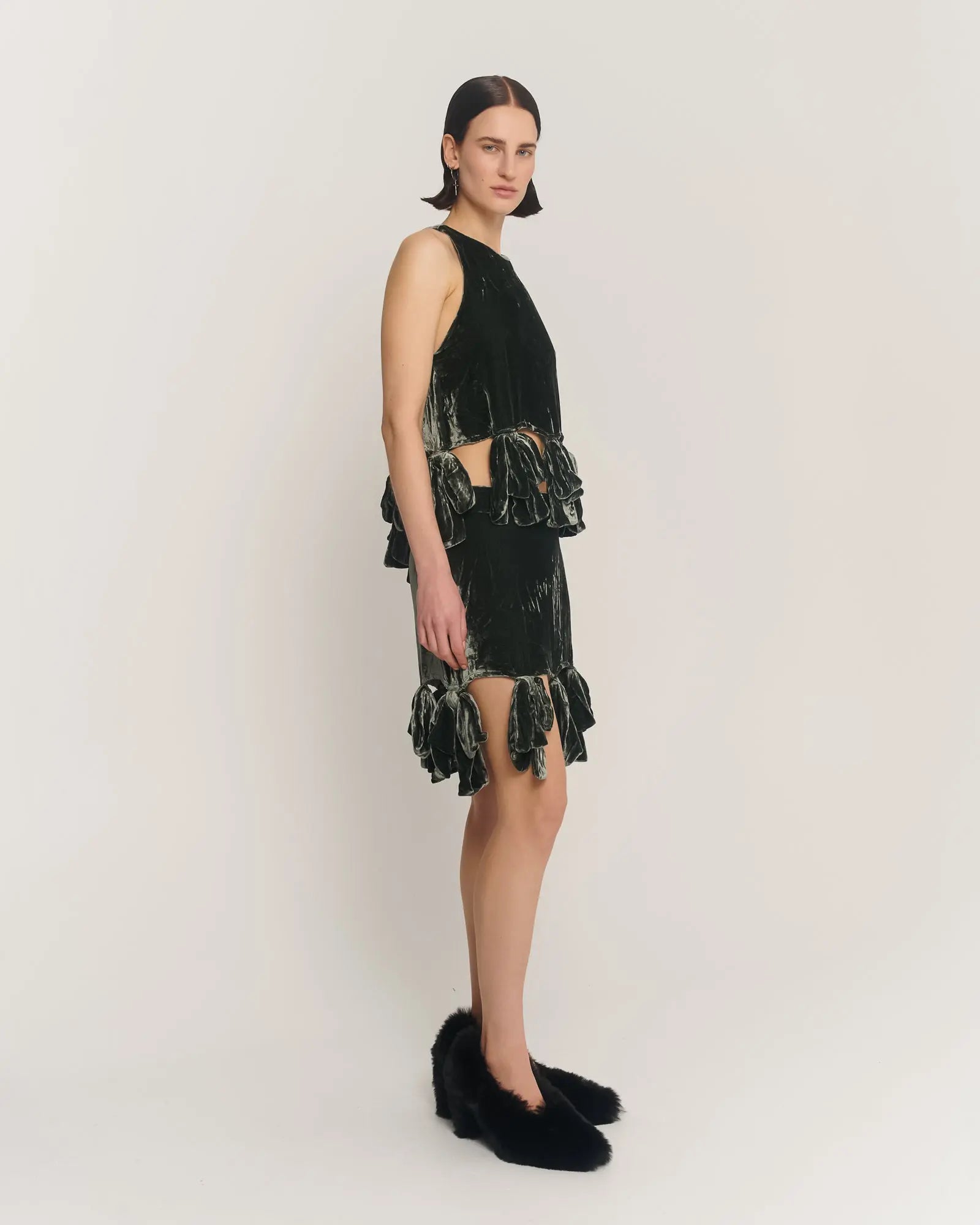 Silk Velvet Party Bow Skirt by THE TALES - detail view