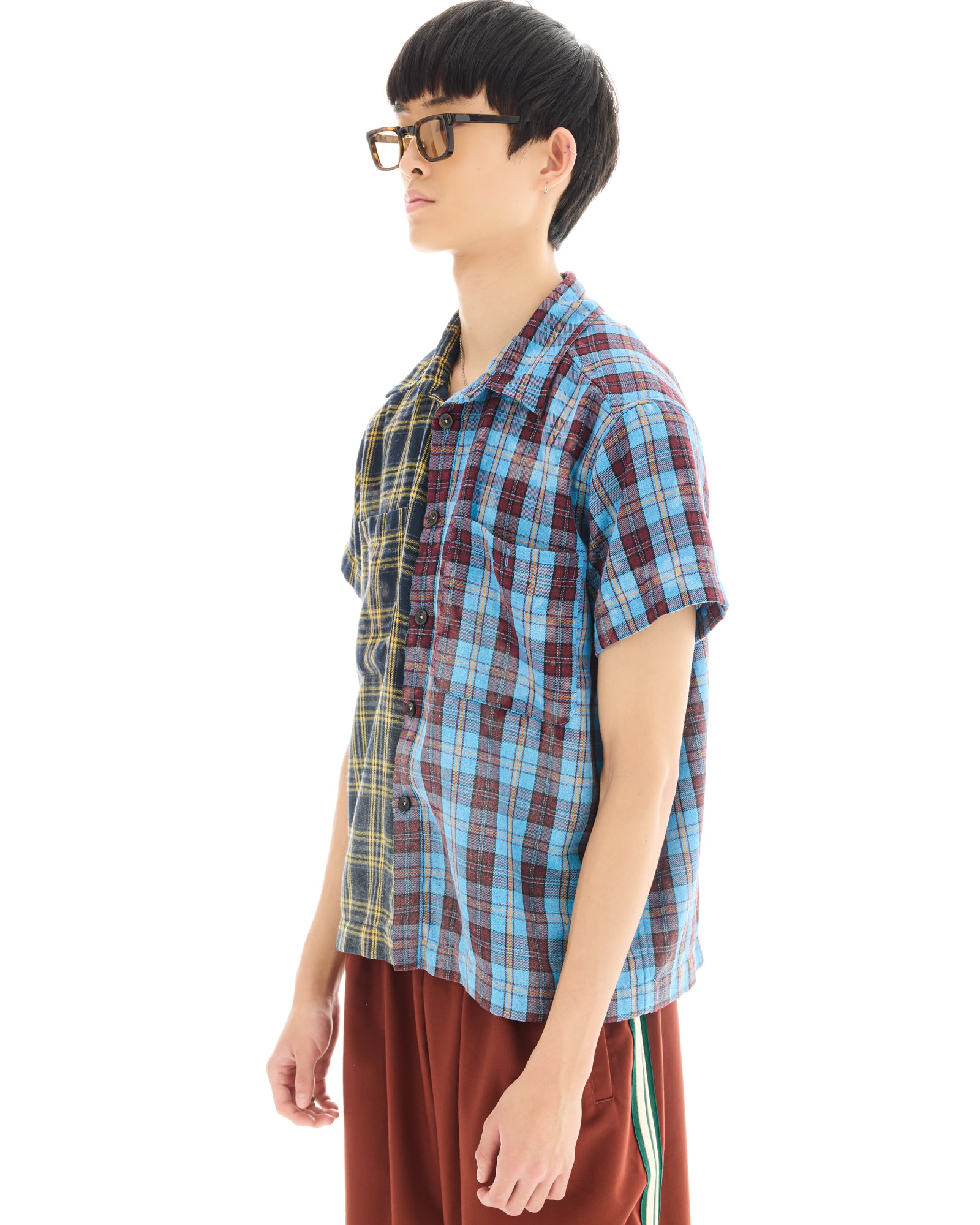 Half n Half Flannel Camp Shirt