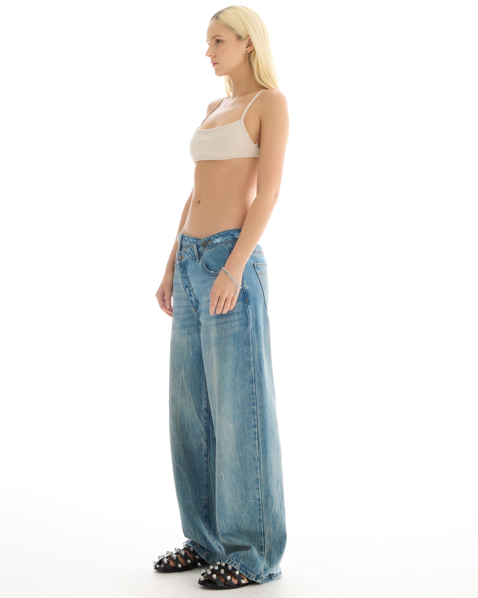 Cross Over Slouch Denim Jeans