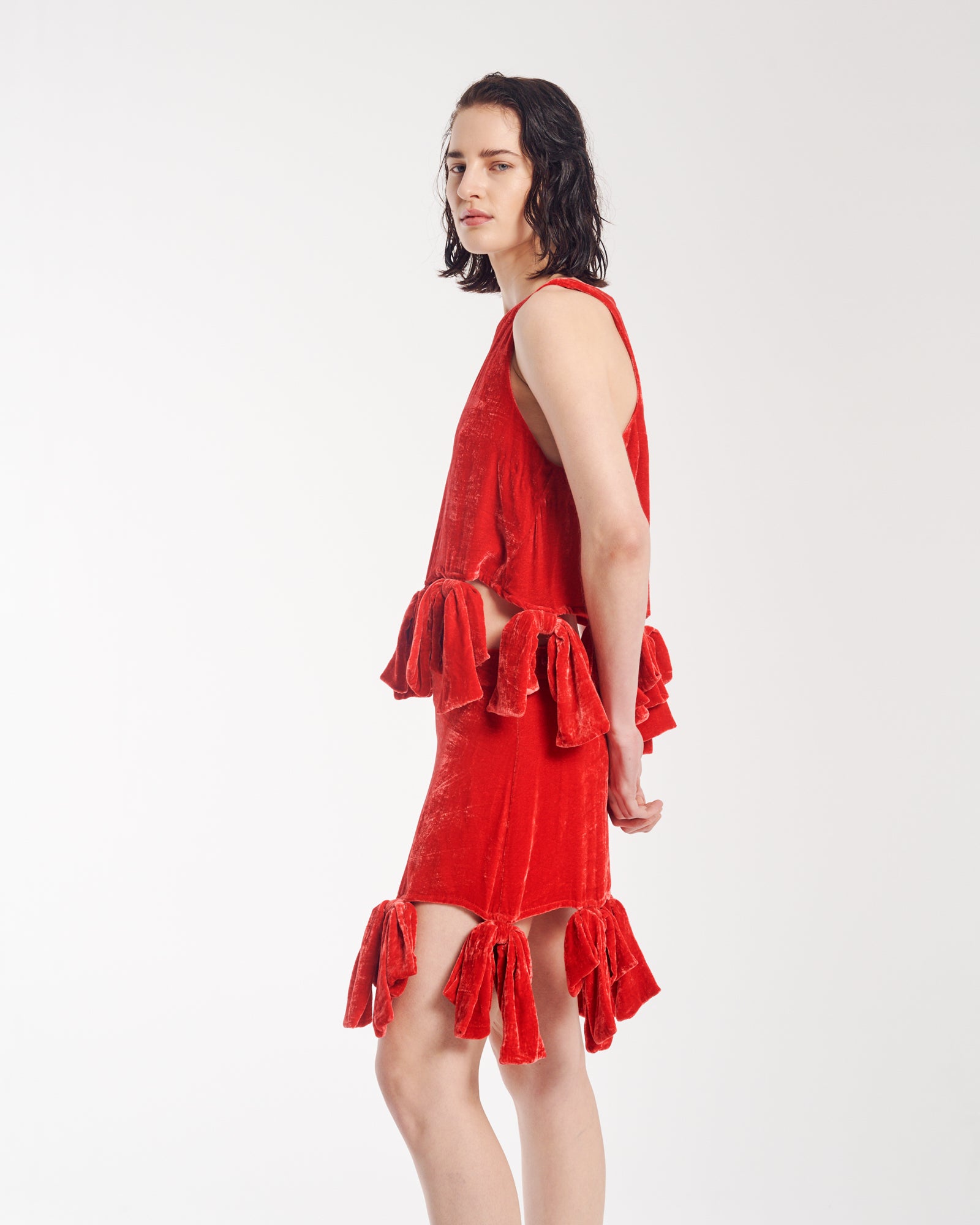 Silk Velvet Party Bow Top