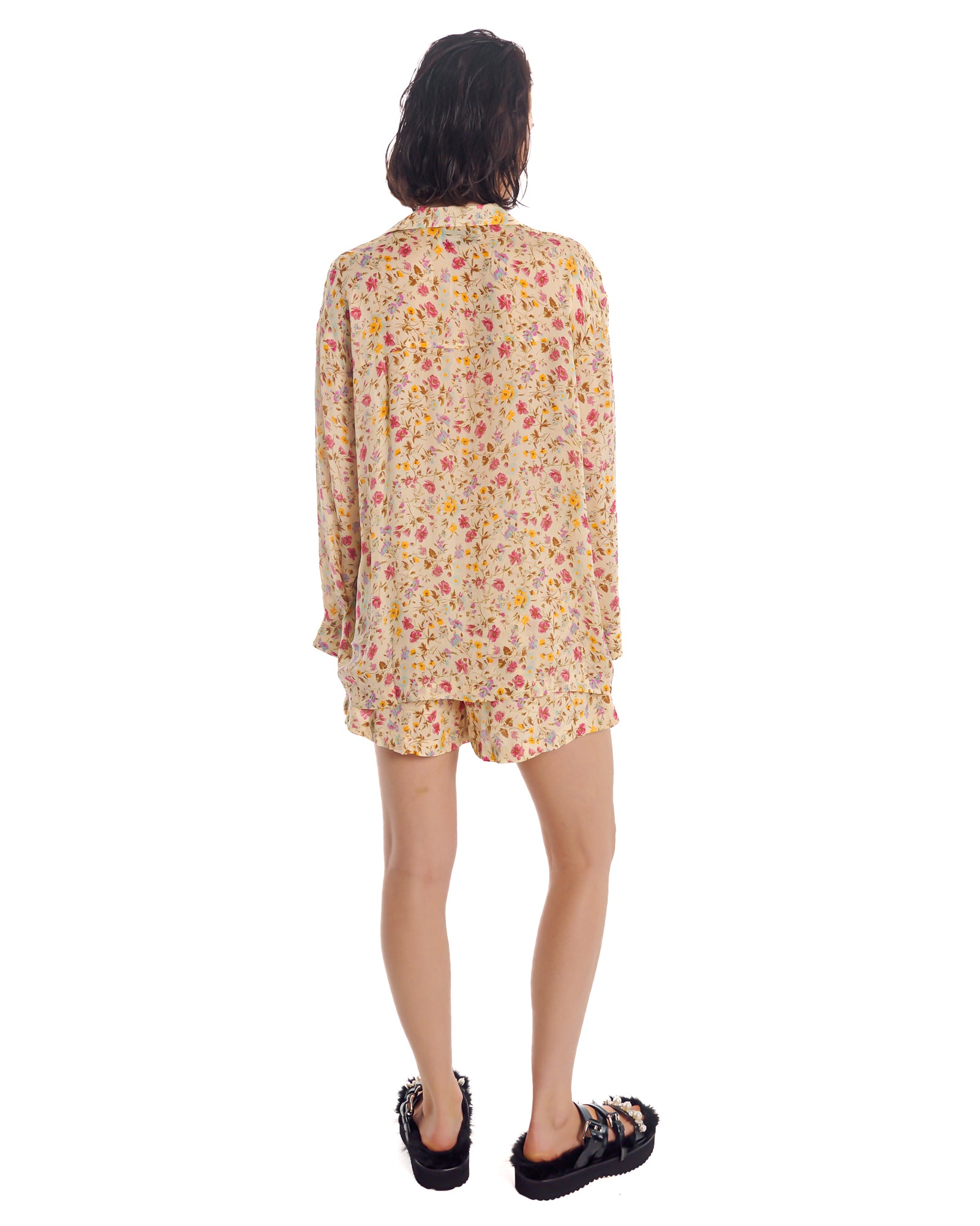 Florence Bloom Crepe Peasant Shirt
