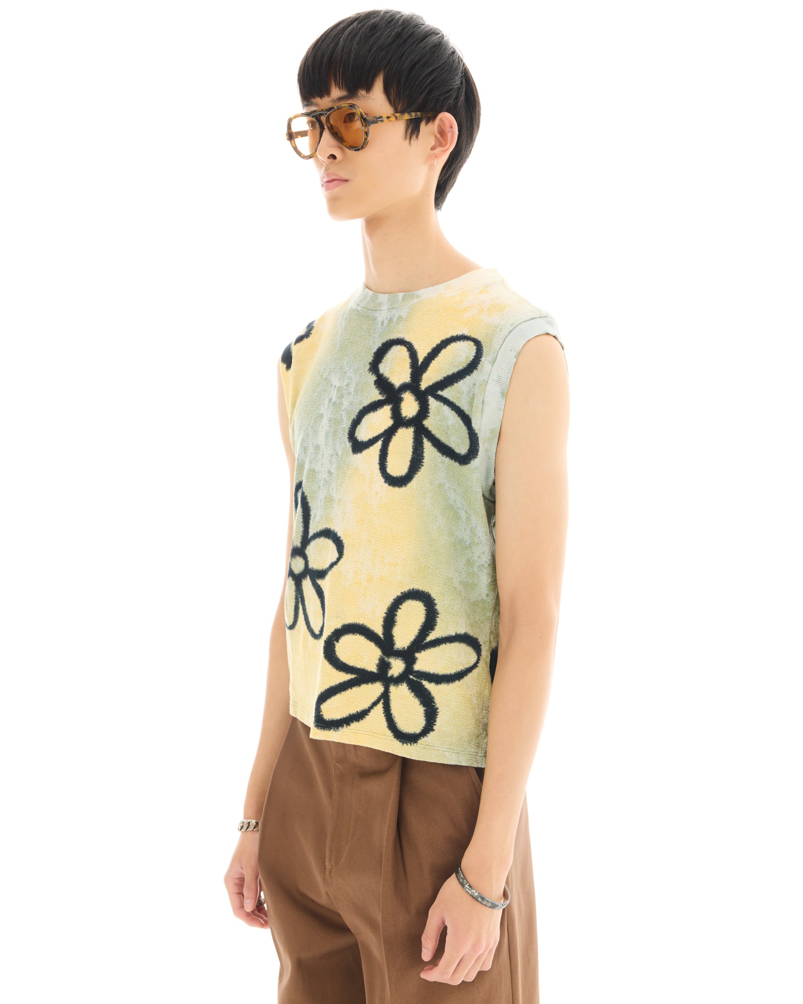Hand Dyed Floral Street Hemp Tank