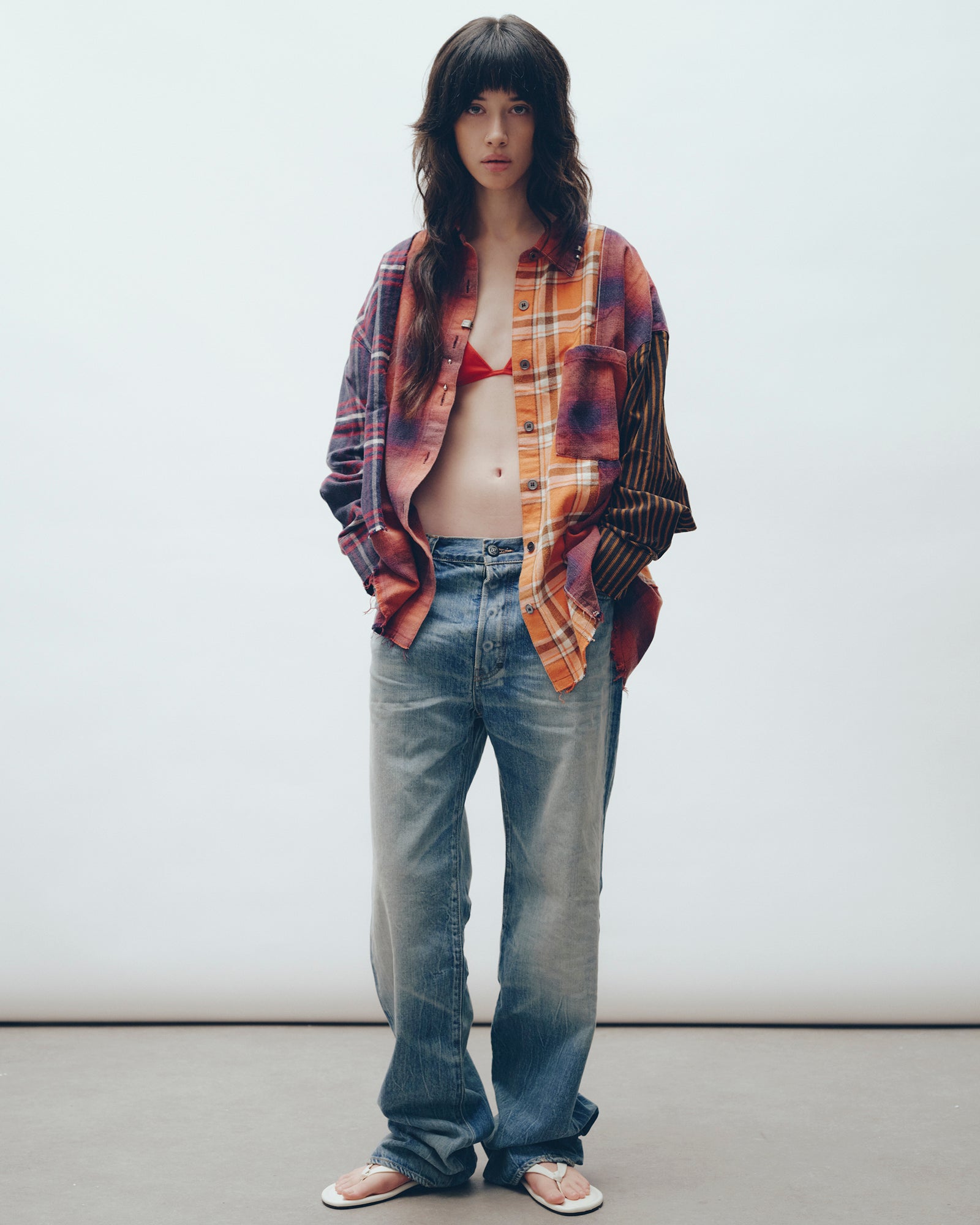 Reworked Pierced Flannel Shirt THE TALES