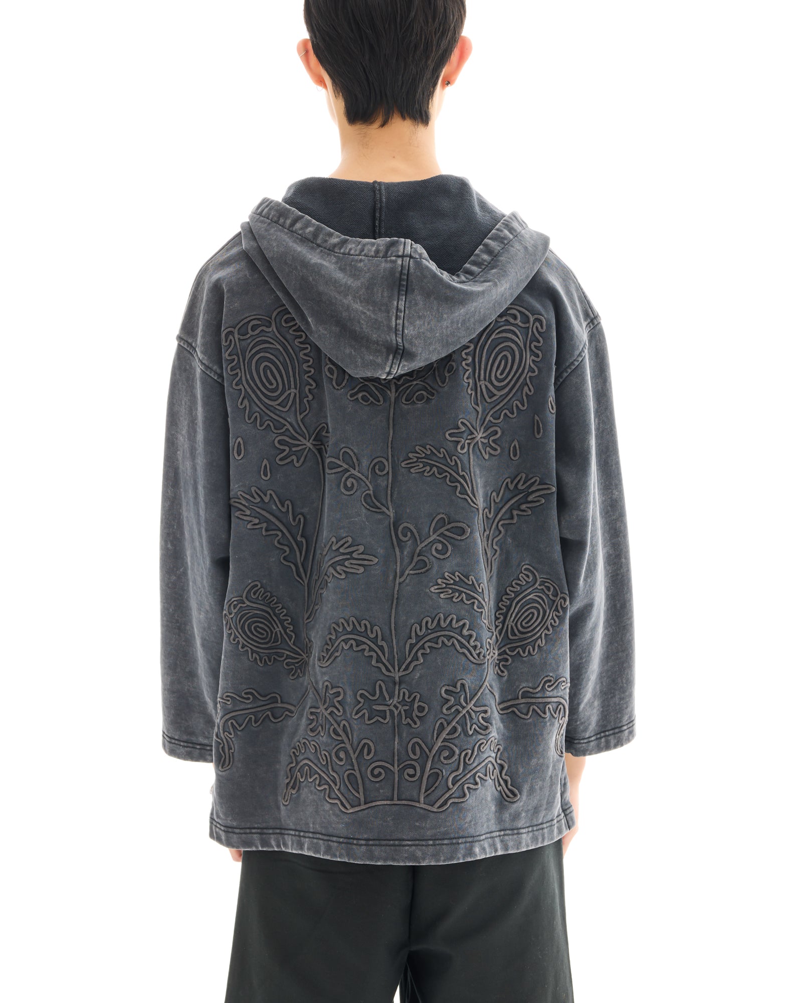 Embroidered Flower Hoodie