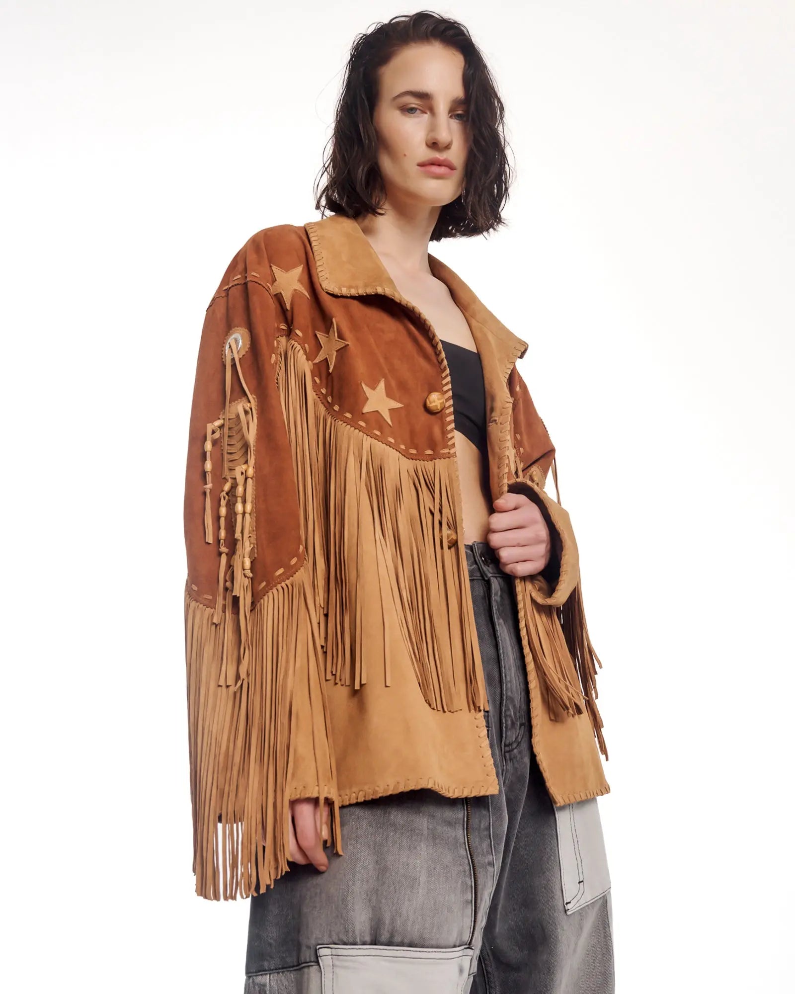 Portobello Road Fringed Suede Jacket by THE TALES - detail view