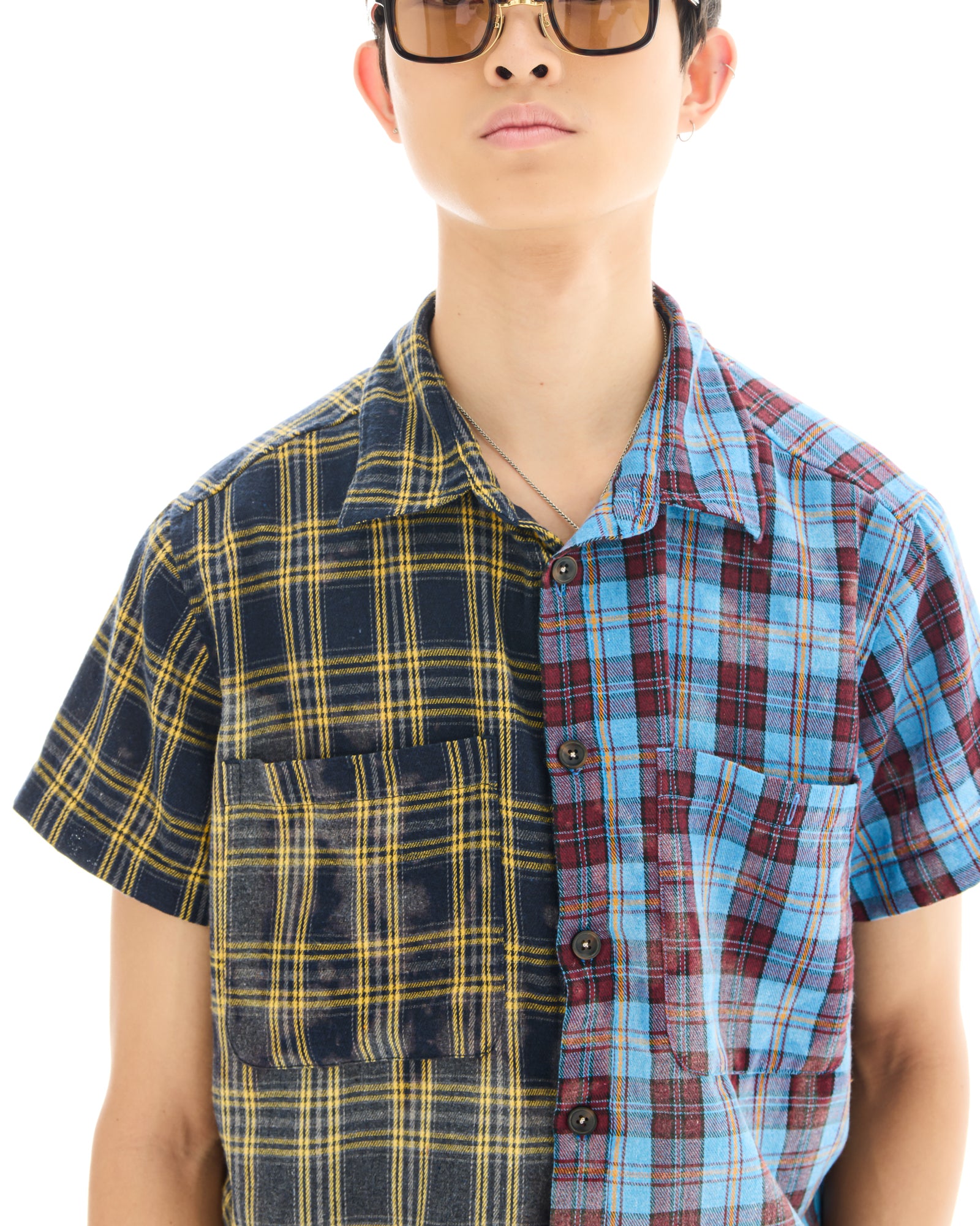 Half n Half Flannel Camp Shirt
