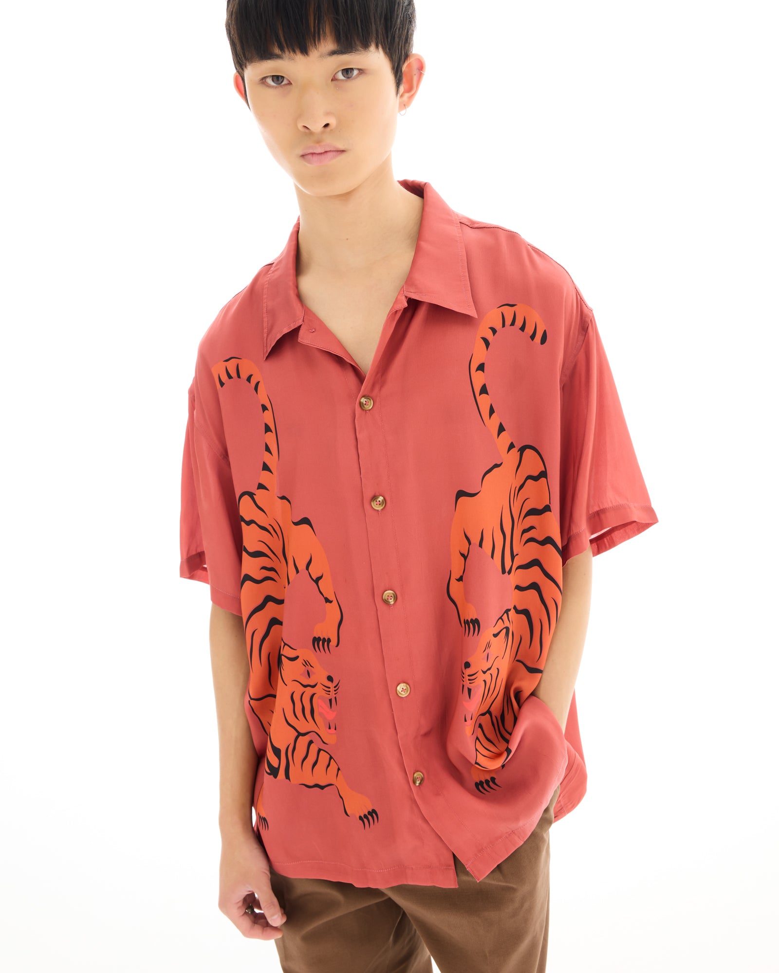 Seidenhemd „Crouching Tiger“