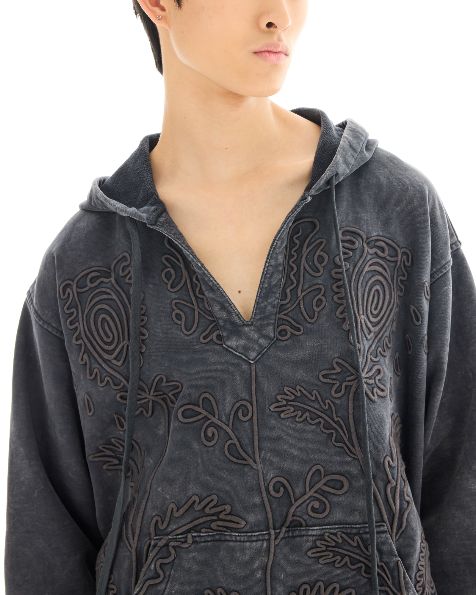 Embroidered Flower Hoodie