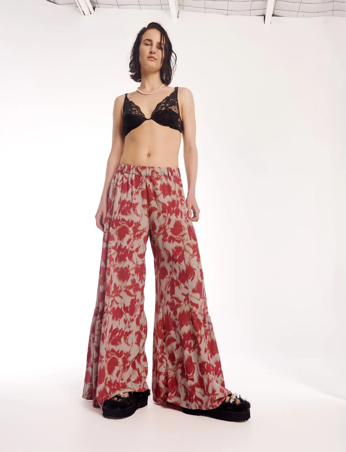 Italian Rose Crepe Florence Pants by THE TALES - styled view