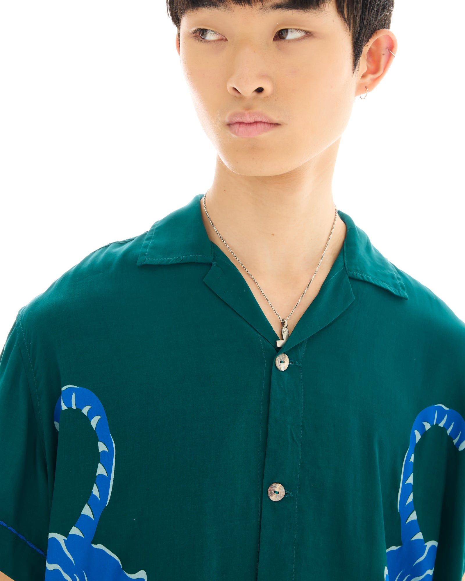 Crouching Tiger Emerald Camp Shirt