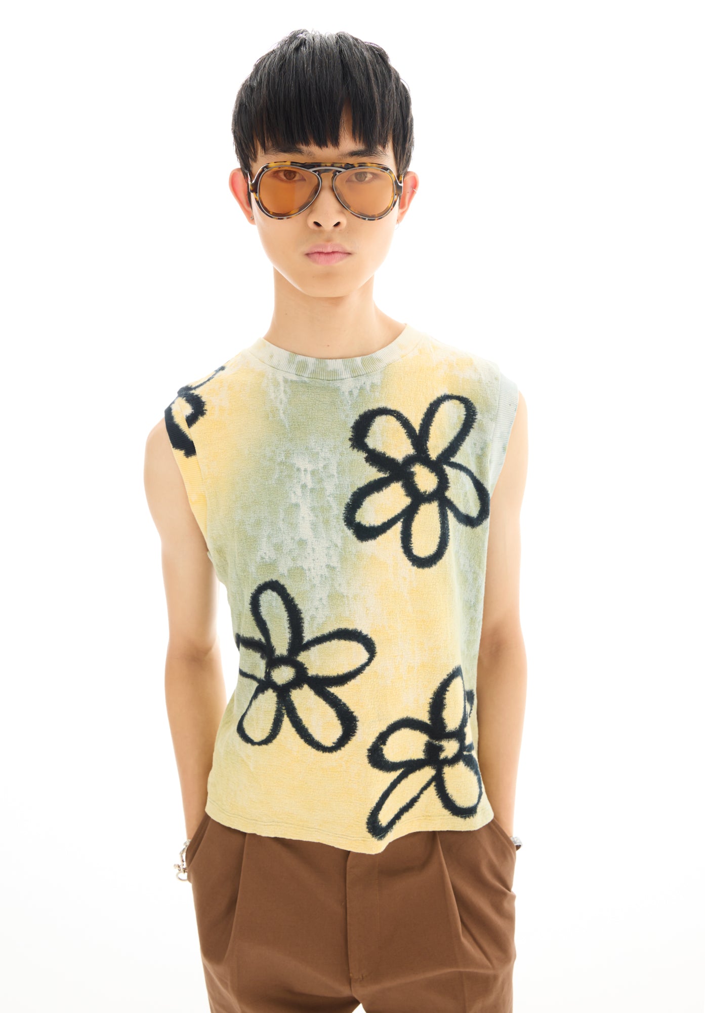 Hand Dyed Floral Street Hemp Tank