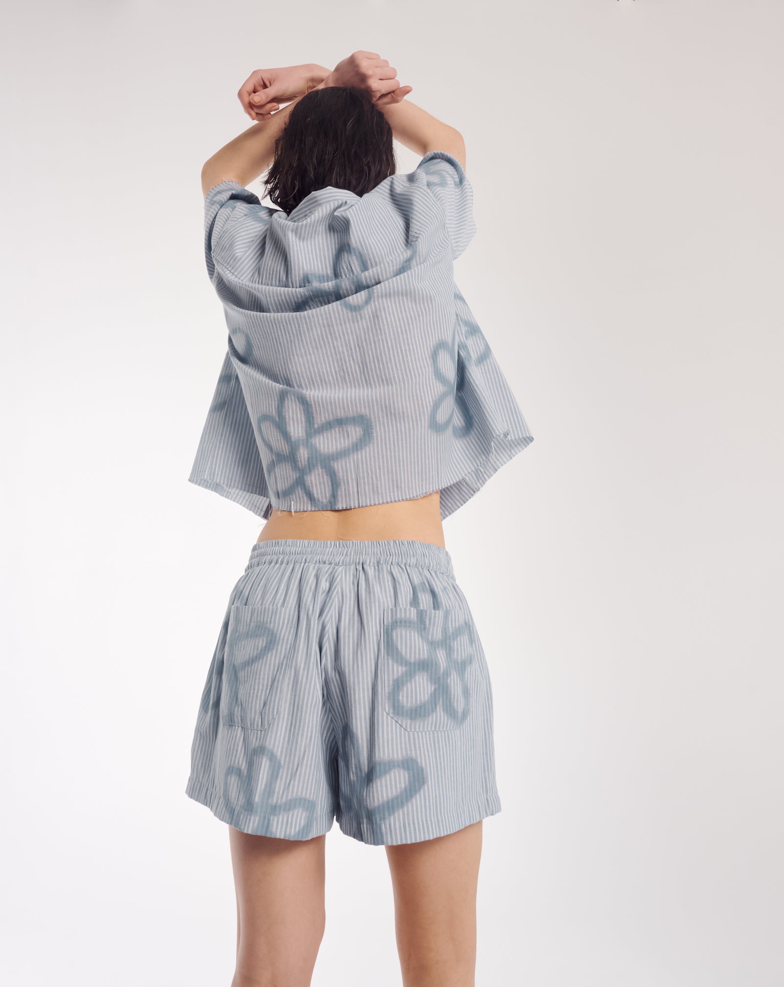 Hand Sprayed Flower Boxer Shorts