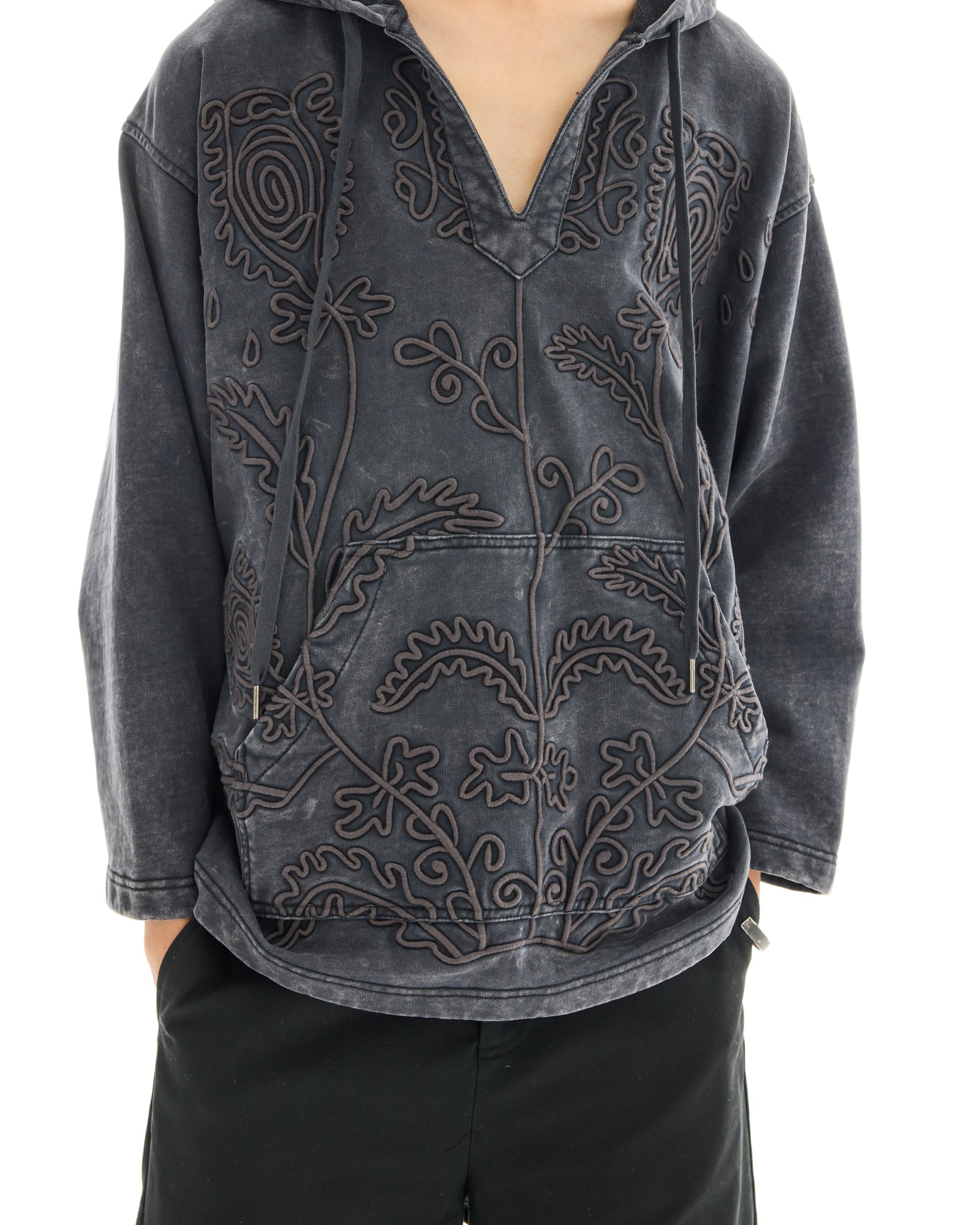 Embroidered Flower Hoodie