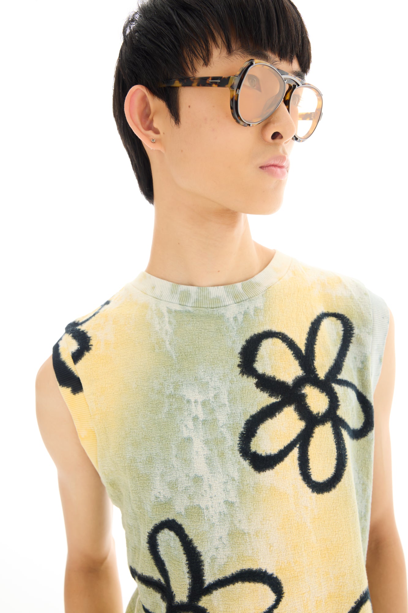 Hand Dyed Floral Street Hemp Tank
