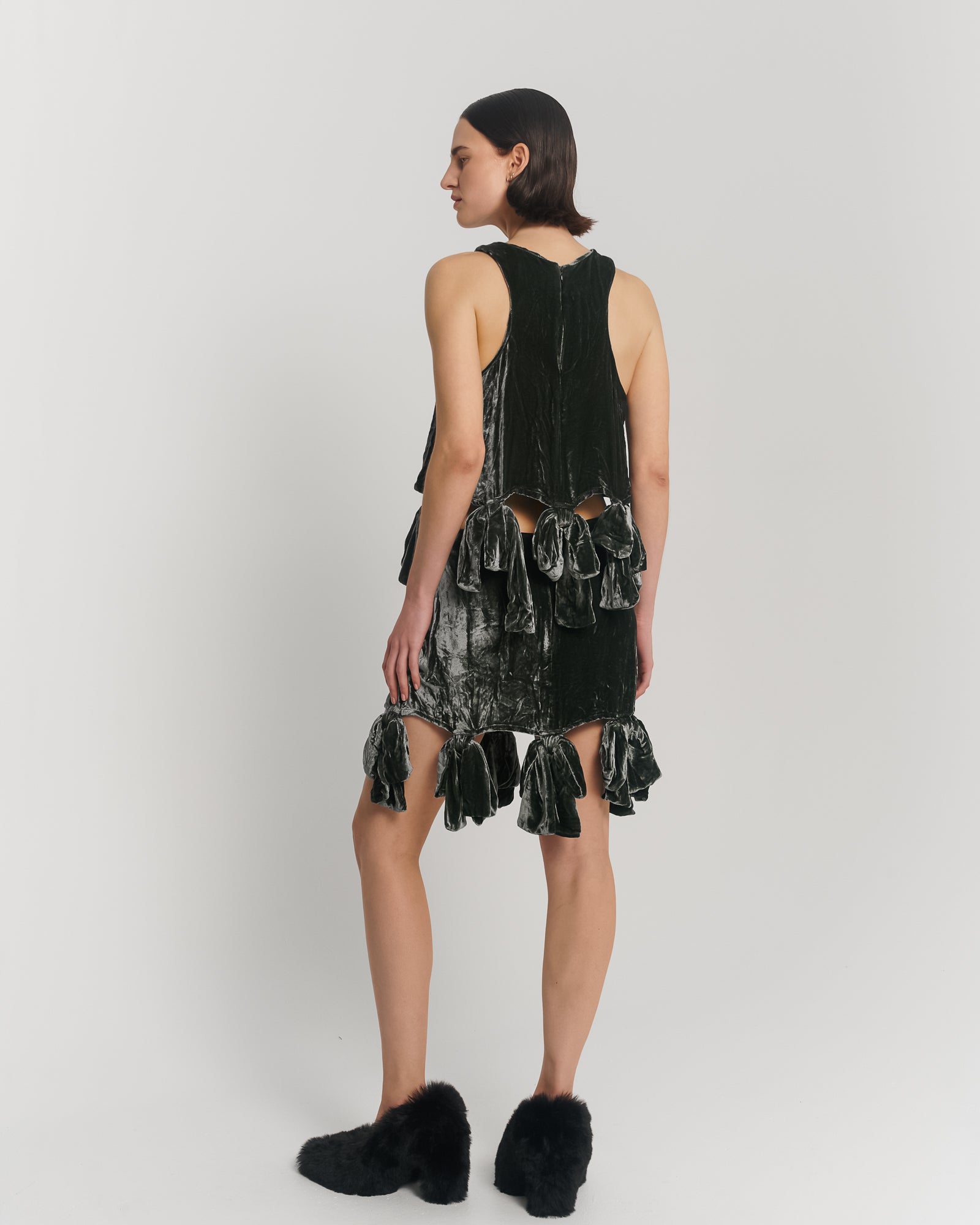 Silk Velvet Party Bow Skirt