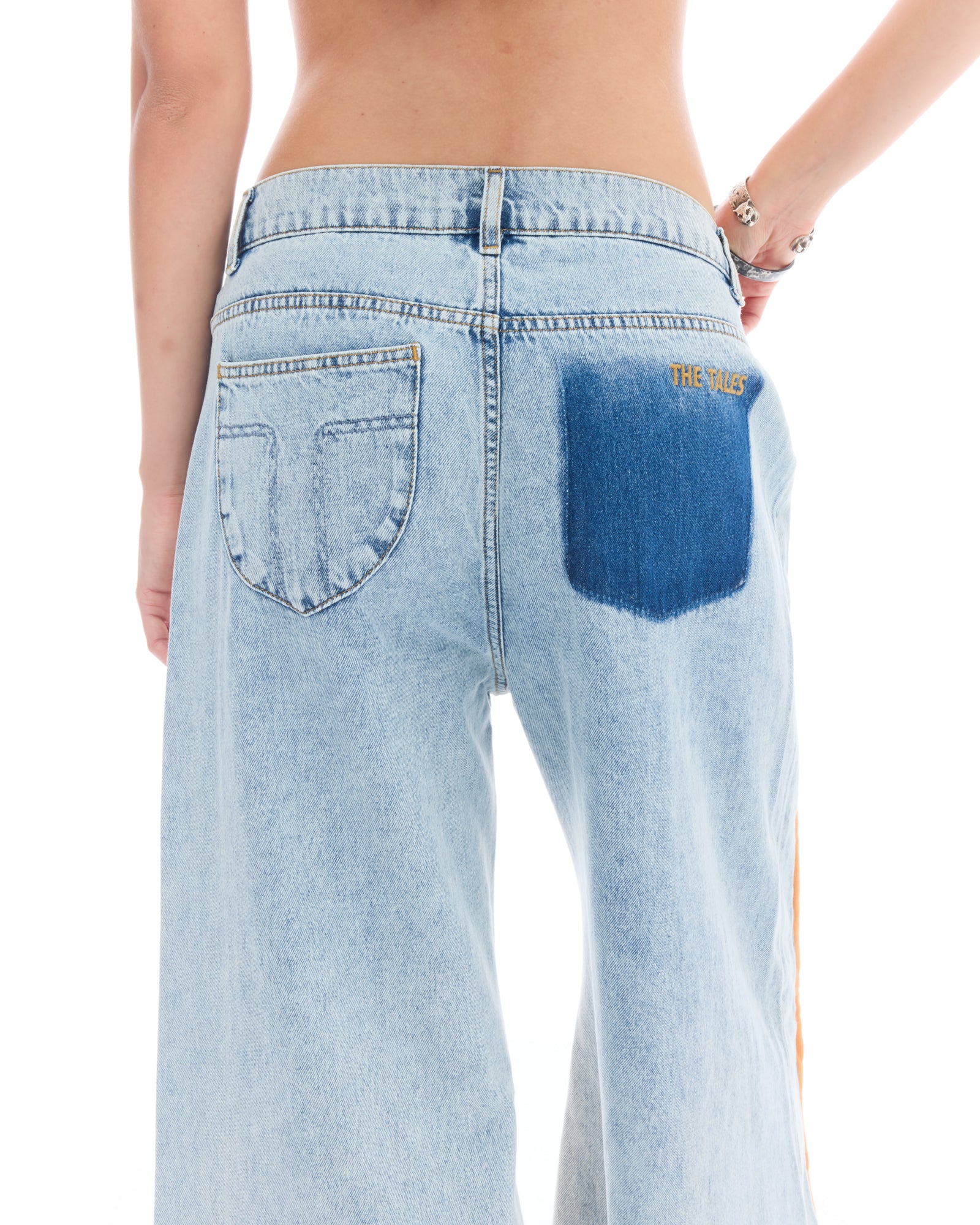 The Tales Denim Patched Sweat Flares