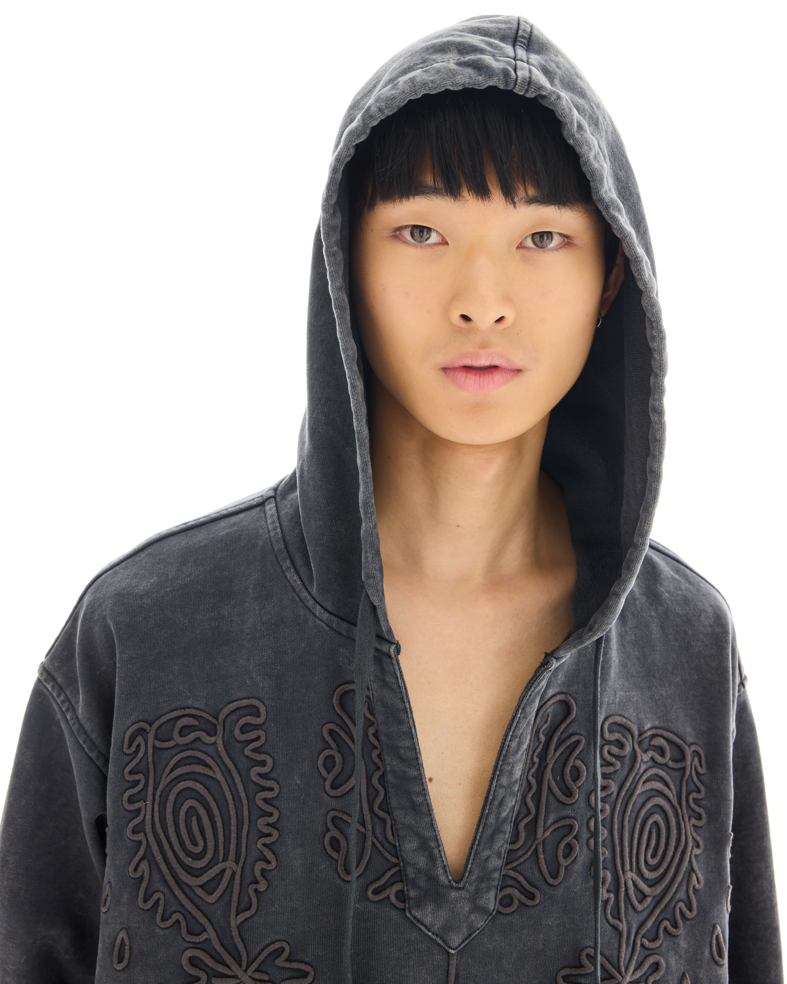 Embroidered Flower Hoodie