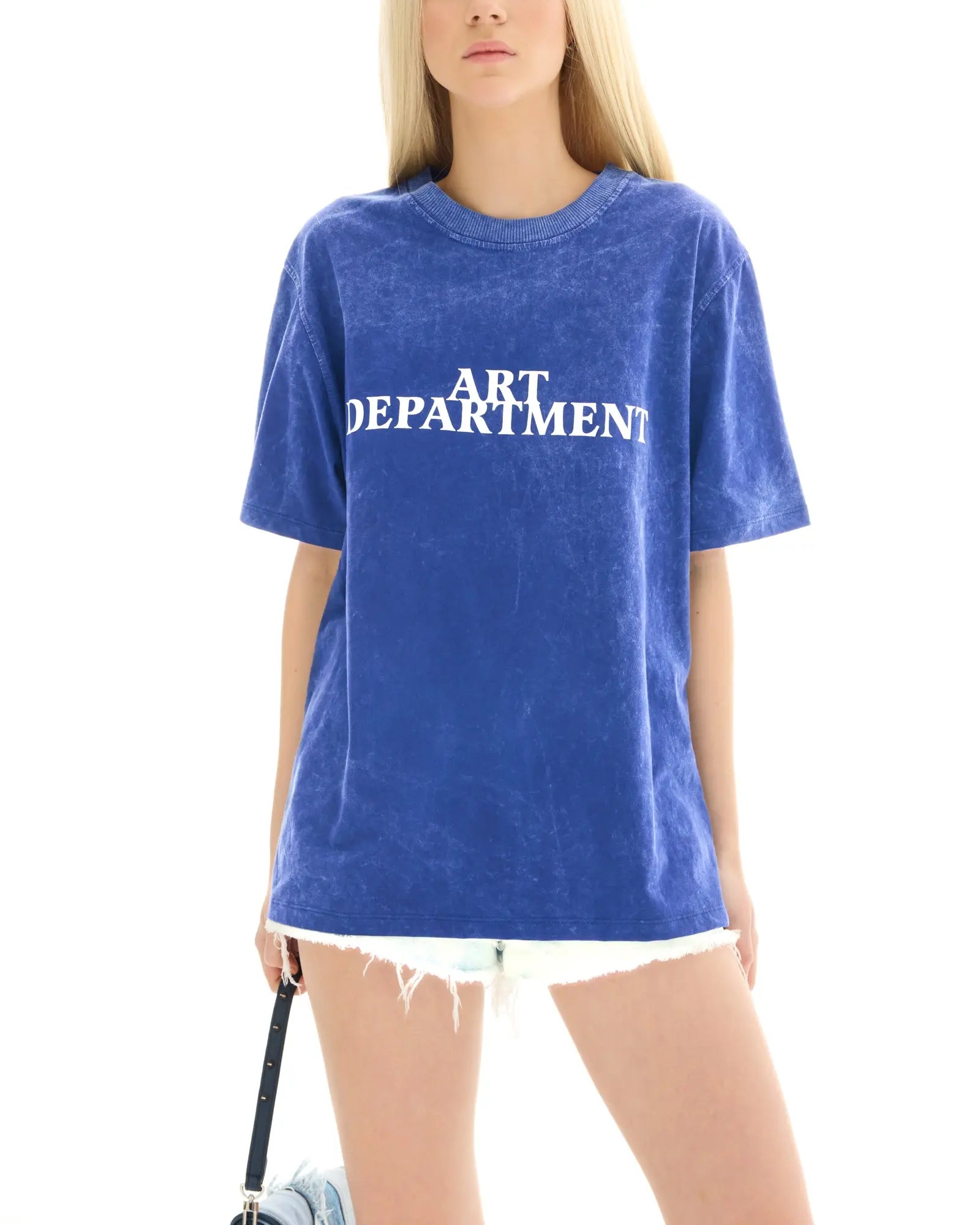 Art Department Acid Wash Unisex Tee by THE TALES - blue colorway, product photo