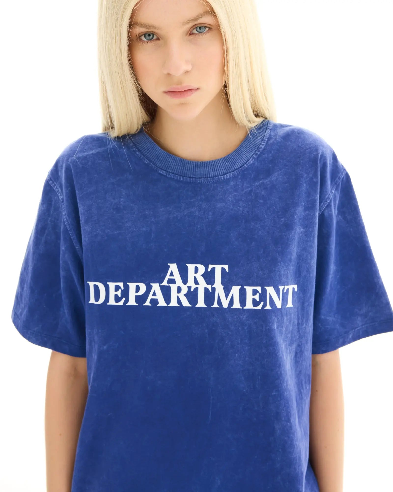 Art Department Acid Wash Unisex Tee by THE TALES - blue colorway, product photo