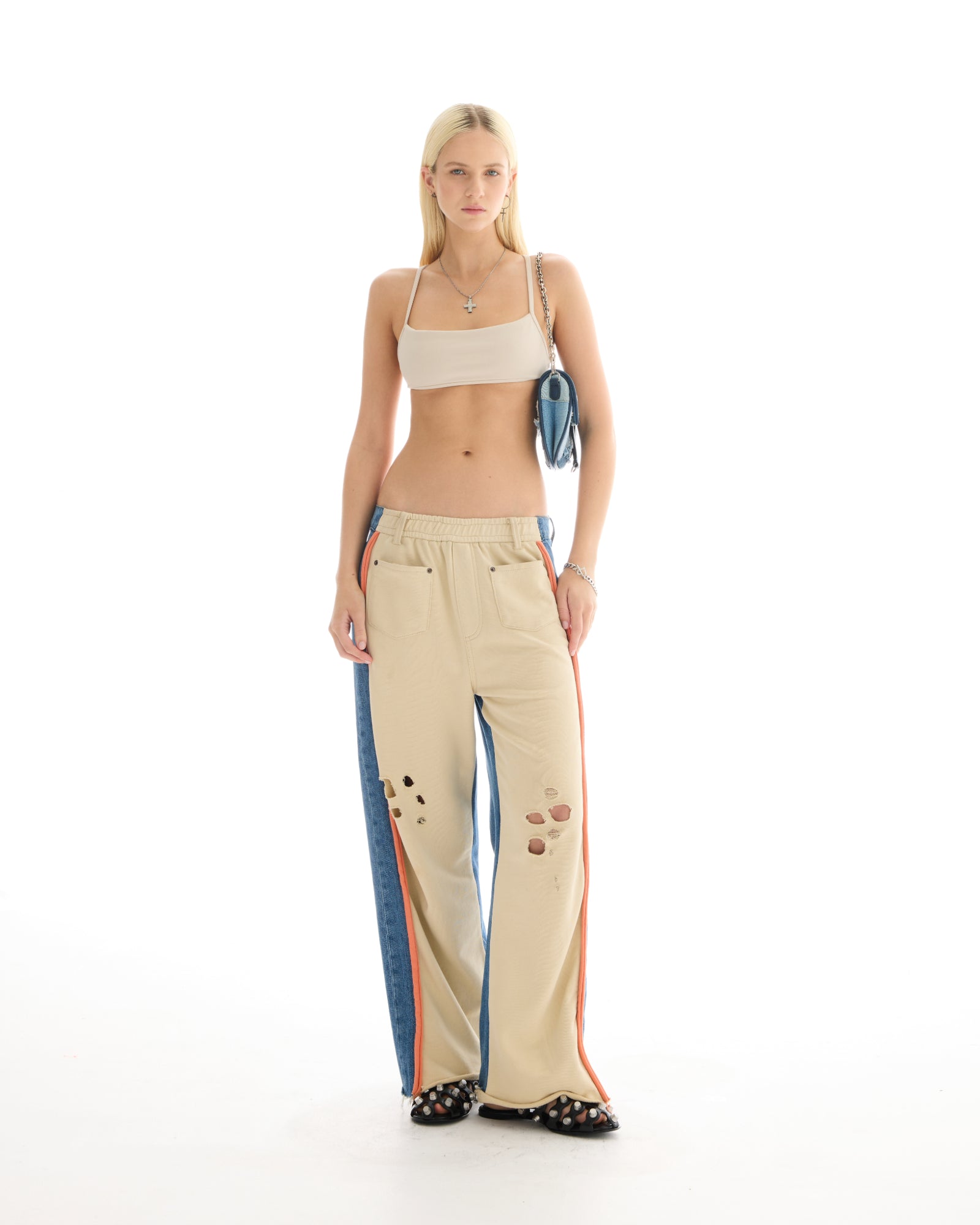 The Tales Denim Patched Sweat Jeans