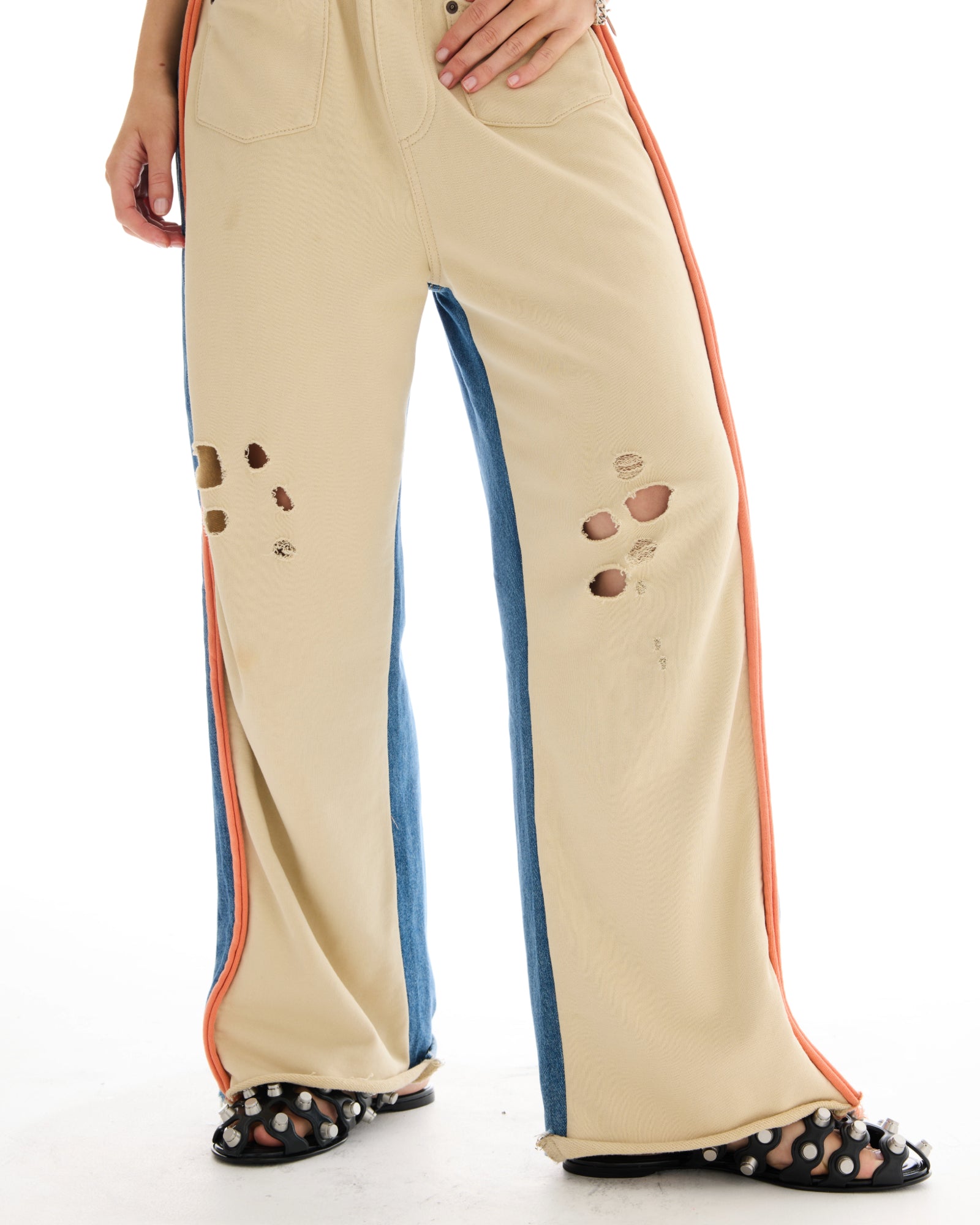 The Tales Denim Patched Sweat Jeans