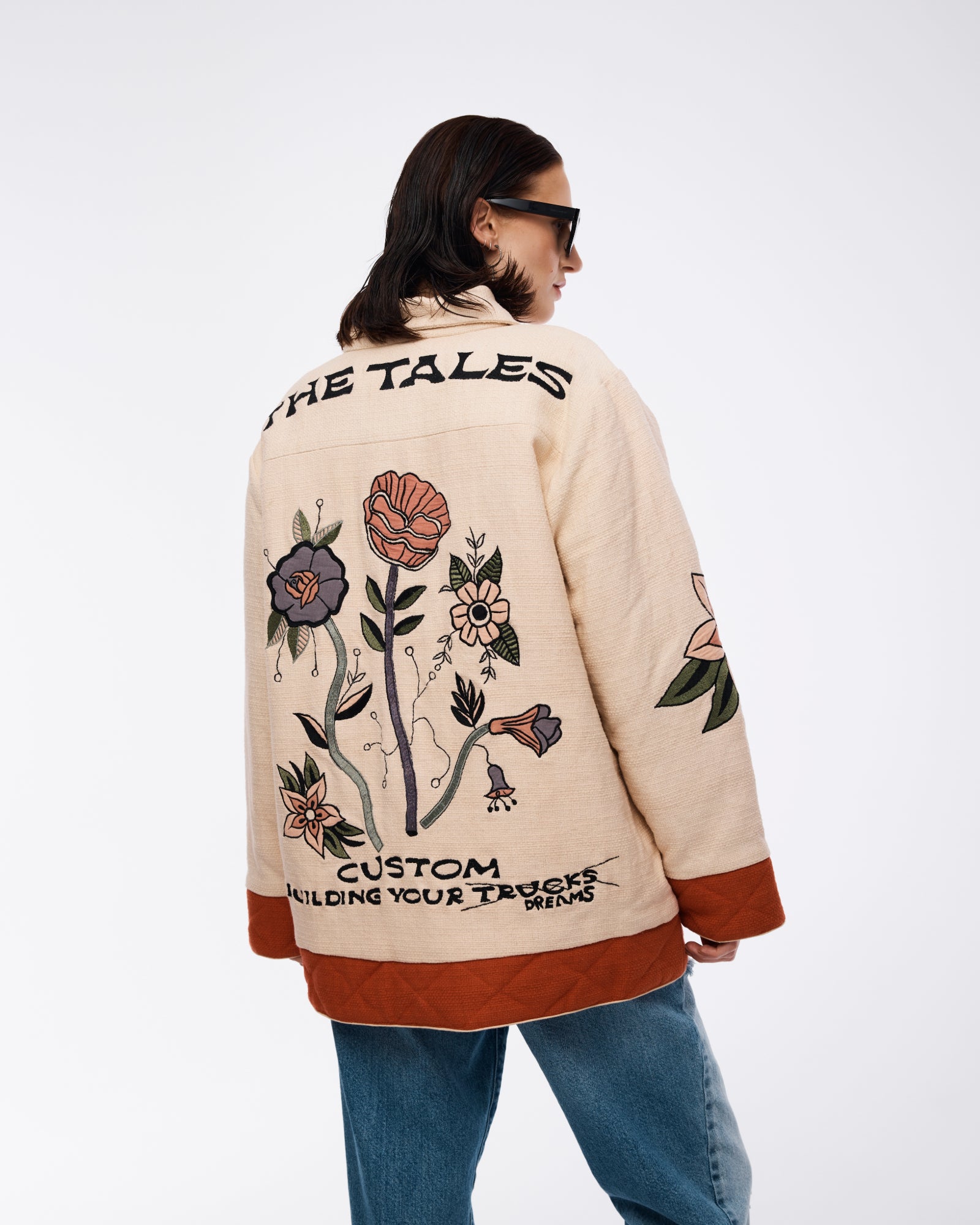 Quilted Floral Appliqué Jacket